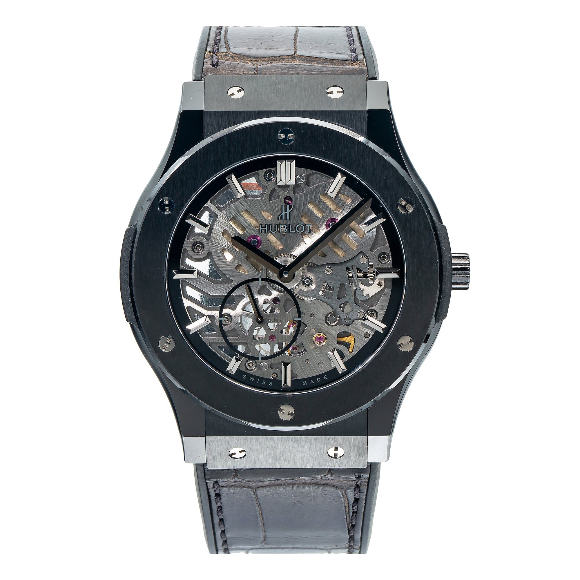 Hublot Classic Fusion Ultra-Thin 515.NX.0170.LR 45MM Transparent Dial With Leather Bracelet