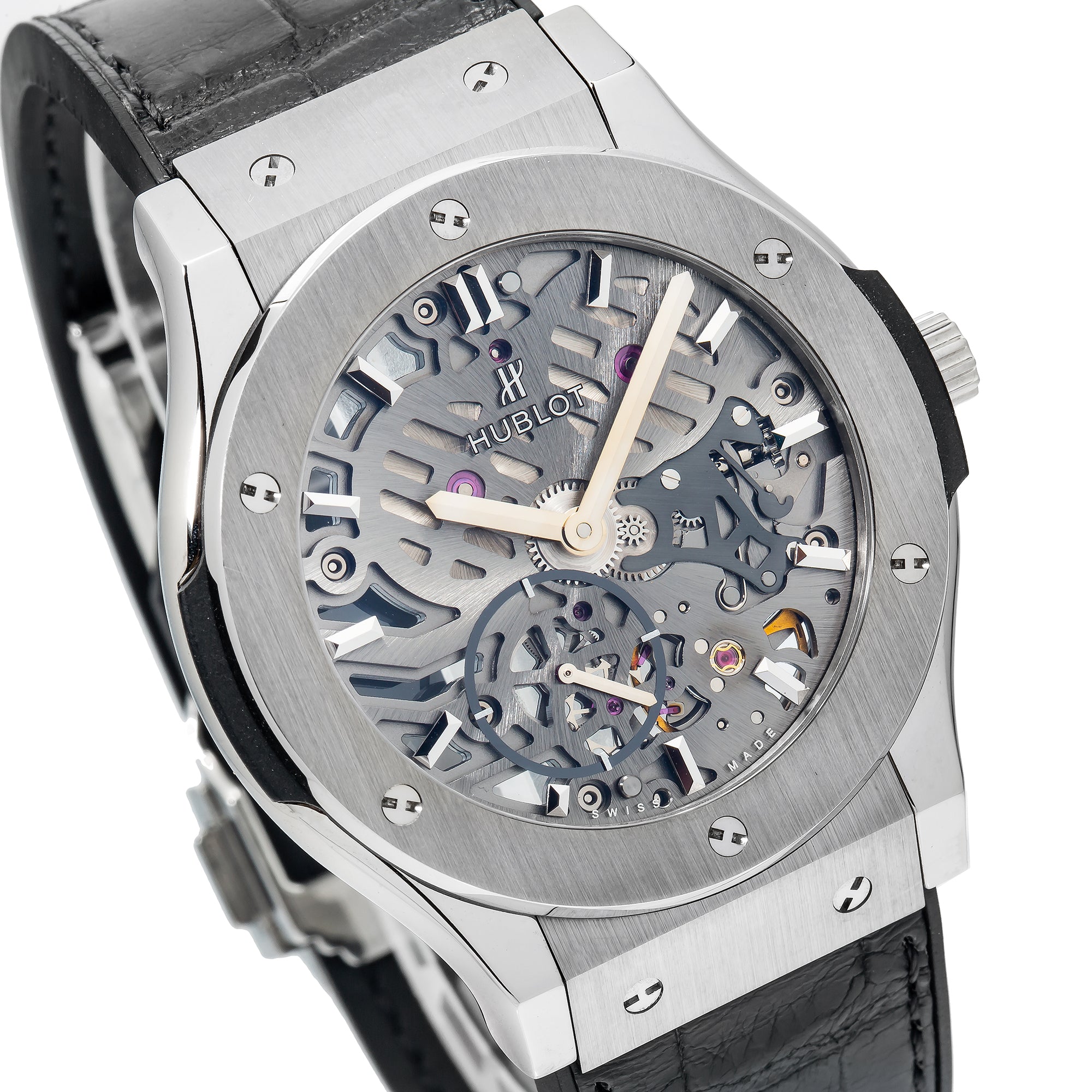 Hublot Classic Fusion Ultra-Thin 545.NX.0170.LR 42MM Transparent Dial With Leather Bracelet