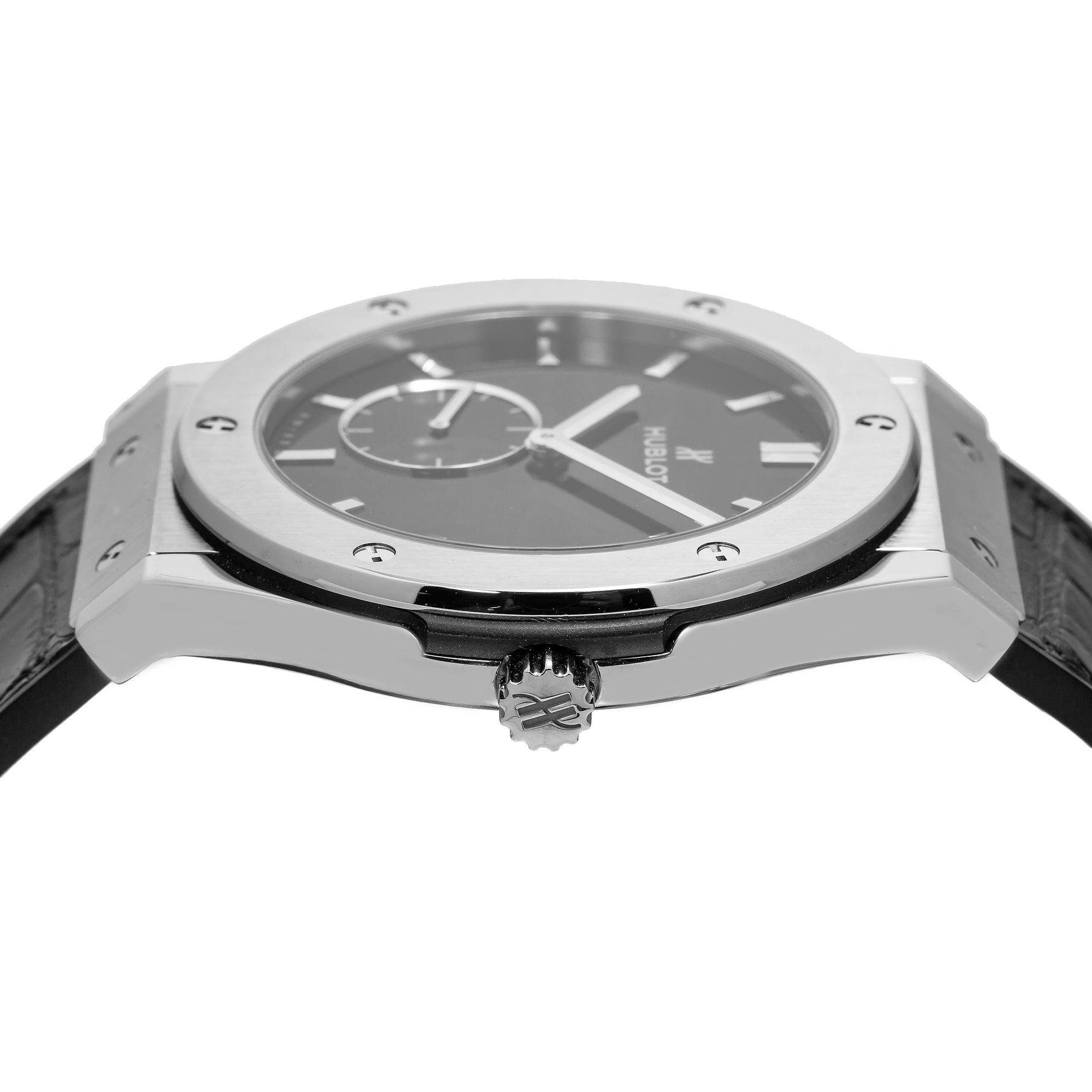 Hublot Classic Fusion Ultra-Thin 515.NX.1270.LR 45MM Black Dial With Leather Bracelet