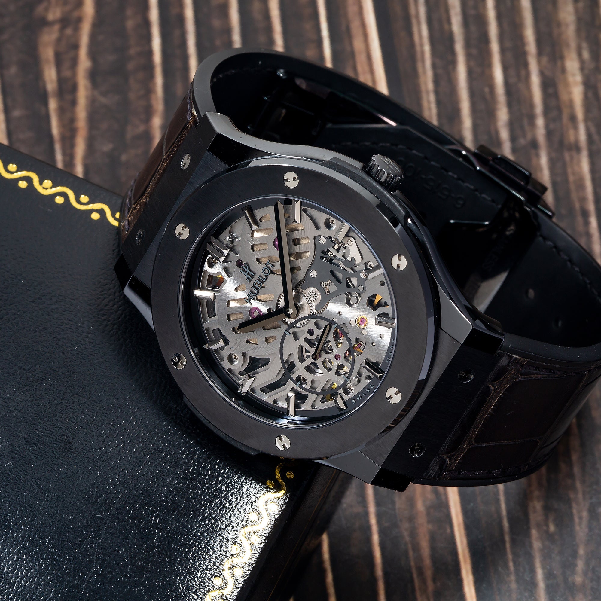 Hublot Classic Fusion Ultra-Thin 515.NX.0170.LR 45MM Transparent Dial With Leather Bracelet