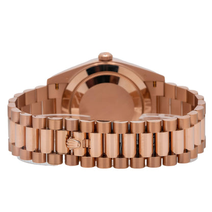 ROLEX DAY-DATE 228235 40MM CHOCOLATE DIAMOND DIAL WITH ROSE GOLD PRESIDENT BRACELET