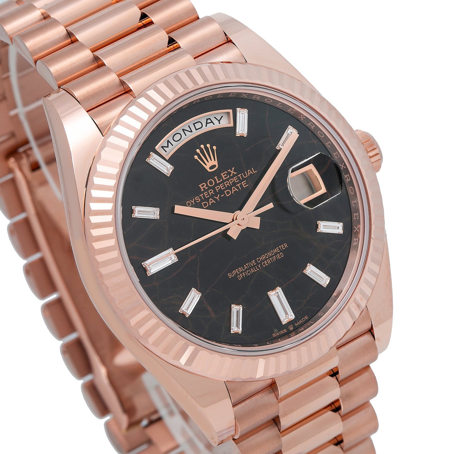 Rolex Day-Date 228235 40MM Eisenkiesel  Dial With Rose Gold President Bracelet