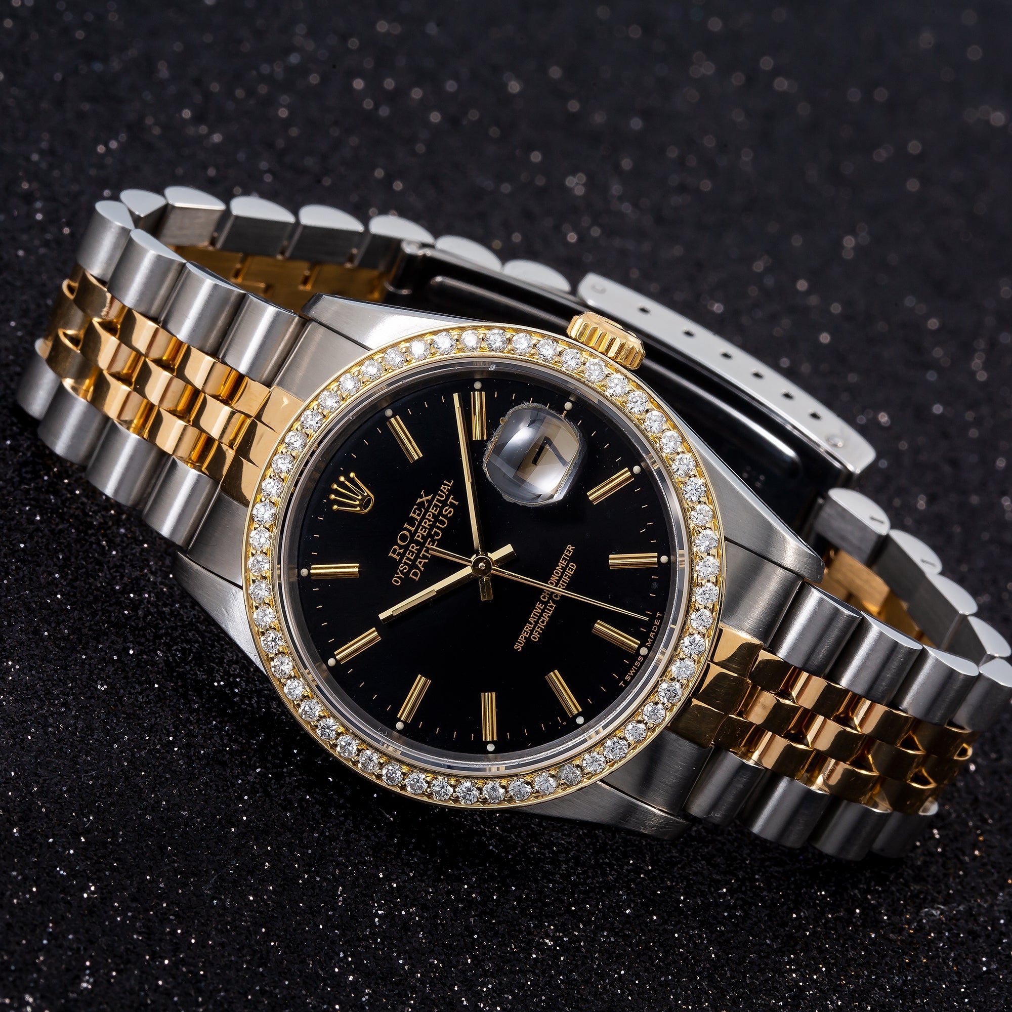 Rolex Datejust 16233 36MM Black Dial With Two Tone Jubilee Bracelet