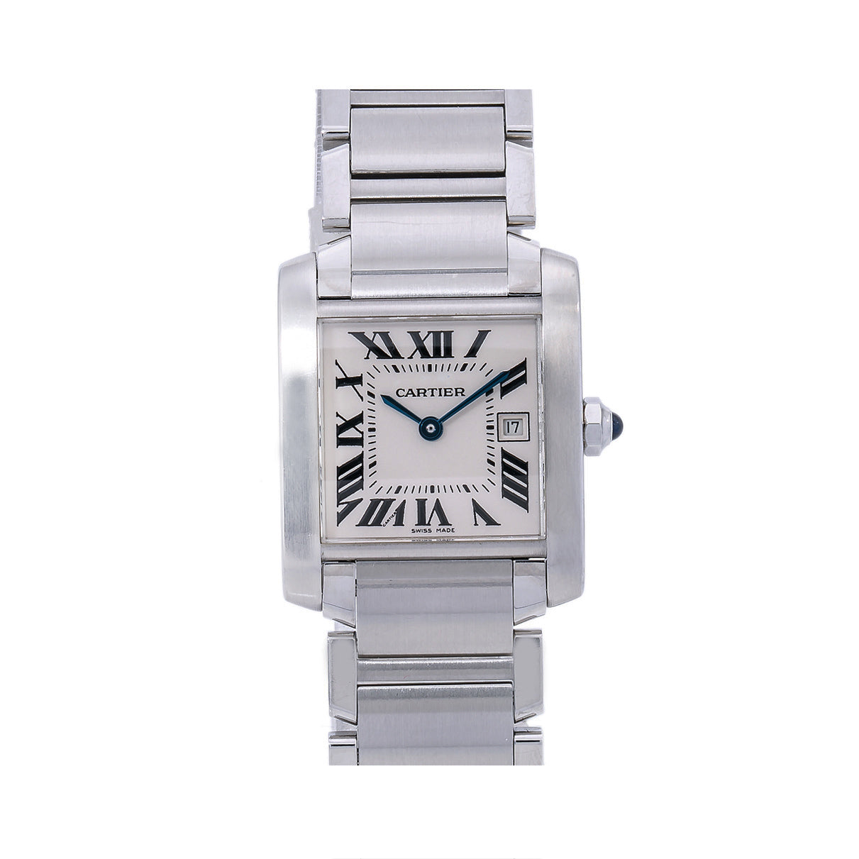 Cartier Tank Française W51011Q3 25MM White Dial With Stainless Steel Bracelet