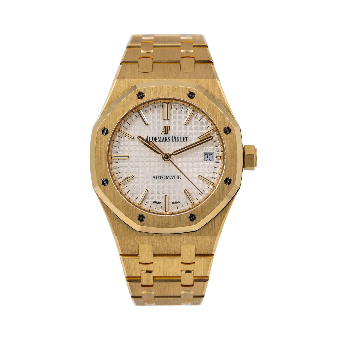 Audemars Piguet Royal Oak Selfwinding 15450BA 37MM White Dial With Yellow Gold Bracelet