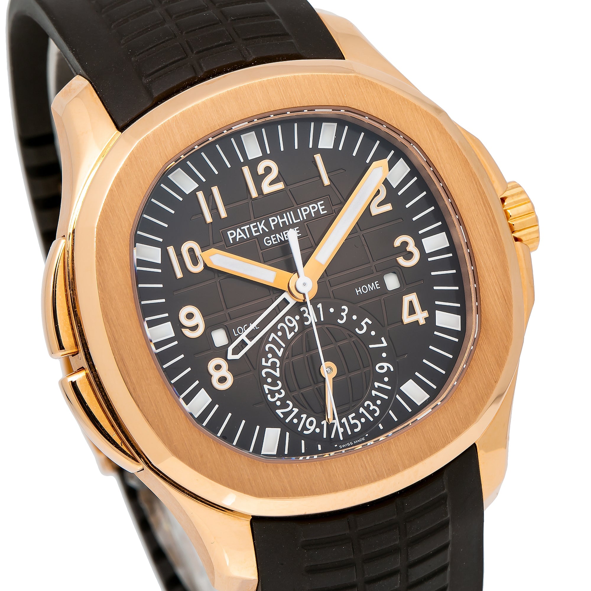 Patek Philippe Aquanaut 5164R Travel Time Rose Gold Mens Watch