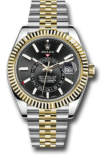 Rolex Sky-Dweller 326933 42MM Black Index Dial With Two Tone Jubilee Bracelet