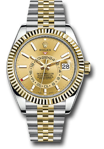 Rolex Sky-Dweller 326933 42MM Champagne Index Dial With Two Tone Jubilee Bracelet