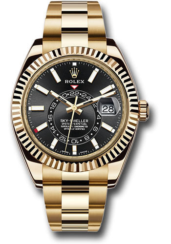 Rolex Sky-Dweller 326938 42MM Black Index Dial With Yellow Gold Oyster Bracelet