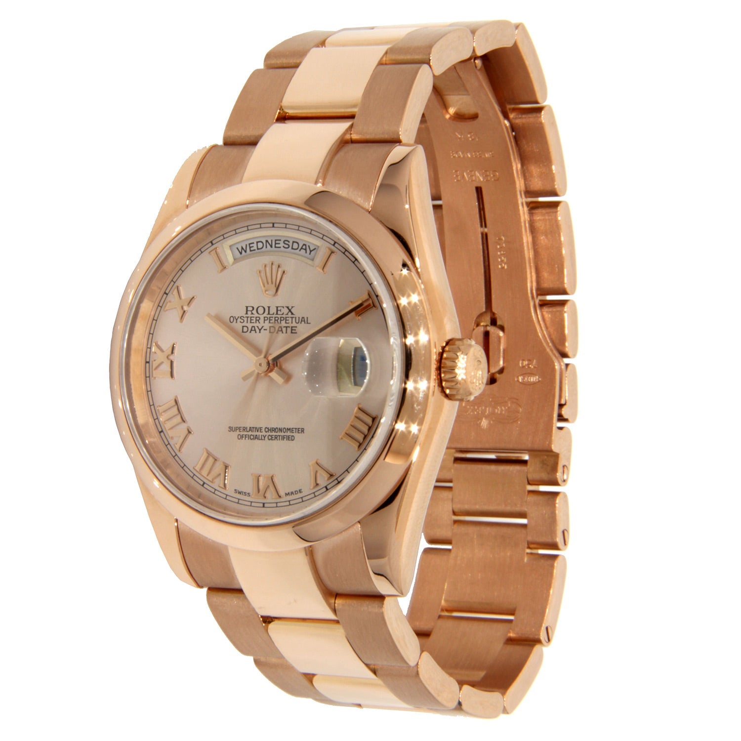 18K Rose Gold Rolex Day Date Presidet 36mm Pink Champagne with Roman Numeral Dial-Rolex-JD Watches NY