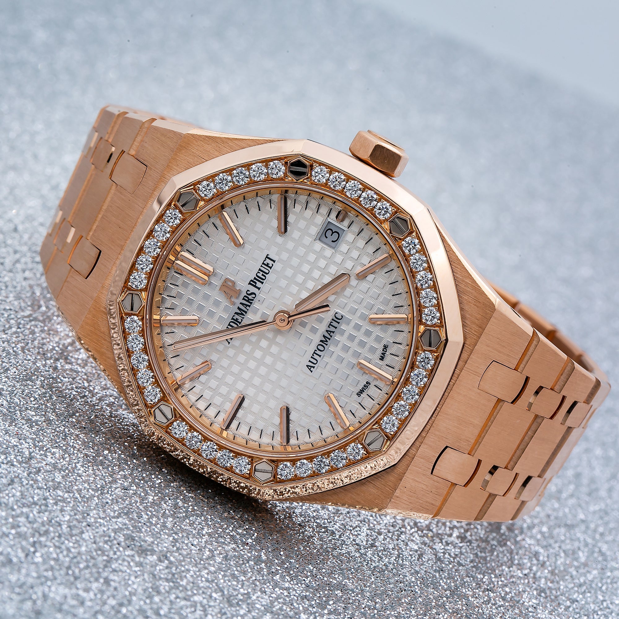 Audemars Piguet Royal Oak 37mm White Dial With Rose Gold Bracelet-Audemars Piguet-JD Watches NY