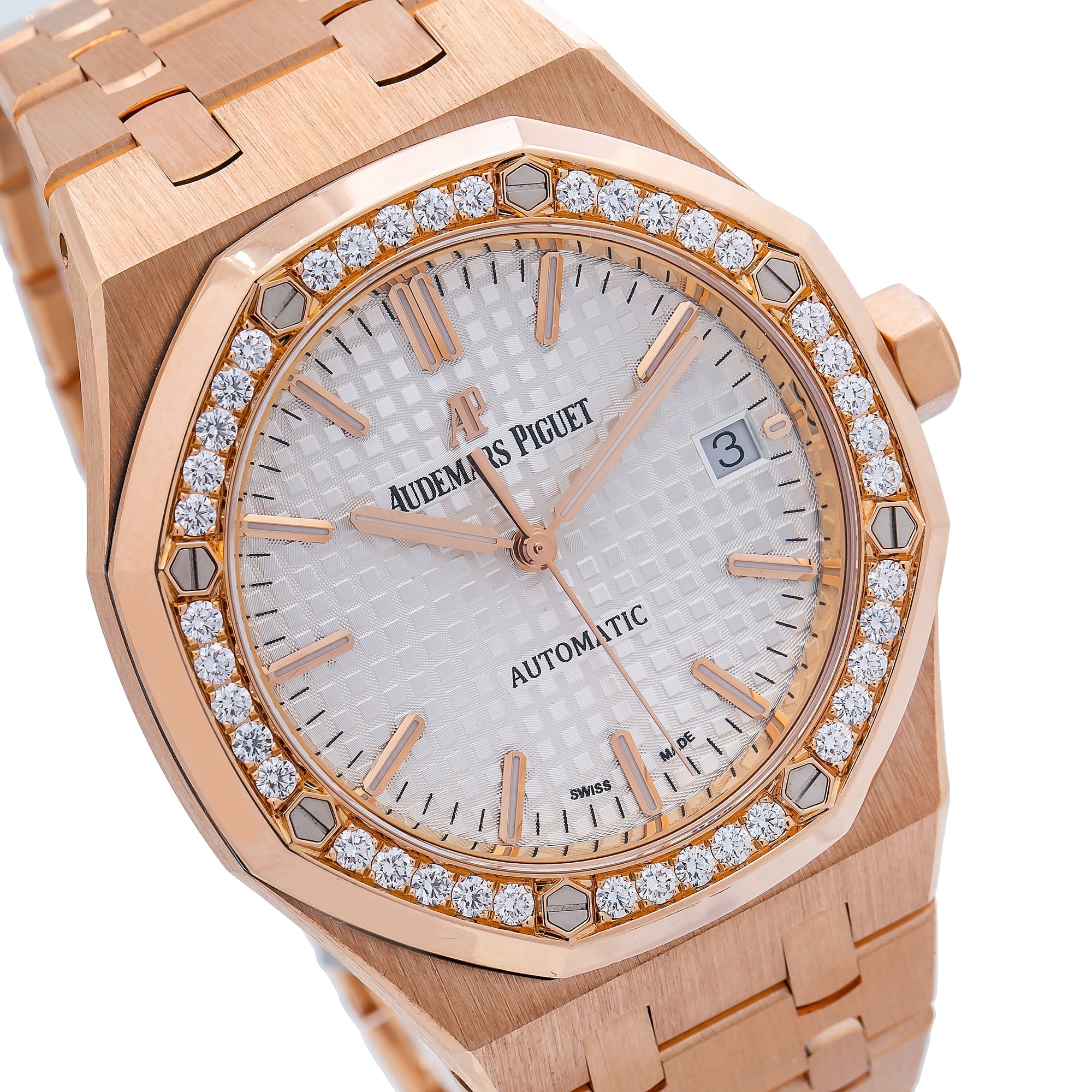 Audemars Piguet Royal Oak 37mm White Dial With Rose Gold Bracelet-Audemars Piguet-JD Watches NY