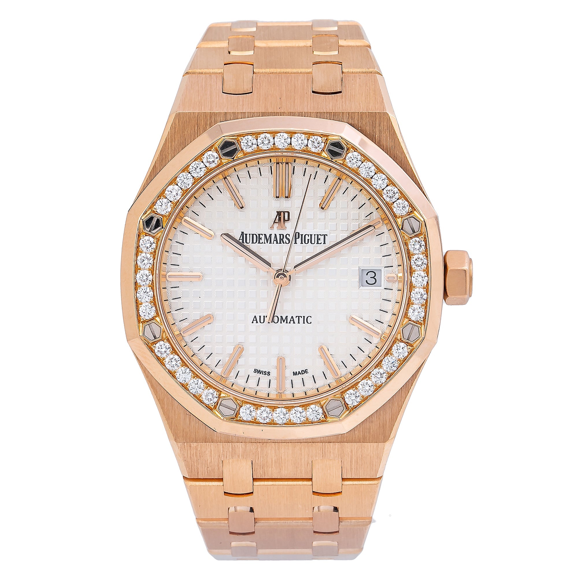 Audemars Piguet Royal Oak 37mm White Dial With Rose Gold Bracelet-Audemars Piguet-JD Watches NY