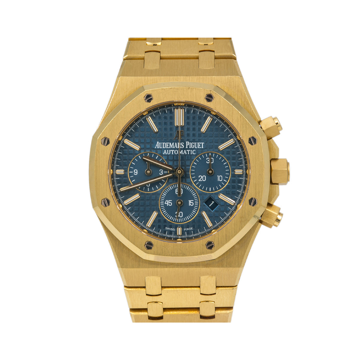 Audemars Piguet Royal Oak Chronograph 26320BA 41mm Blue Dial With Yellow Gold Bracelet-Audemars Piguet-JD Watches NY
