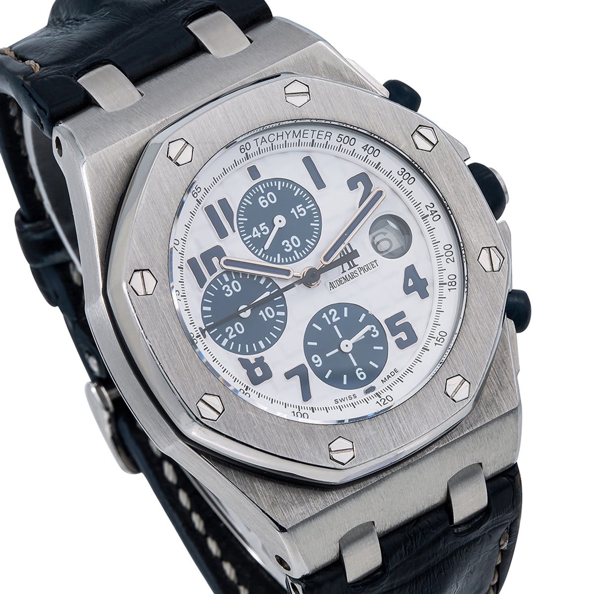 Audemars Piguet Royal Oak Offshore 26170ST 42MM White Dial With Blue Leather Bracelet-Audemars Piguet-JD Watches NY