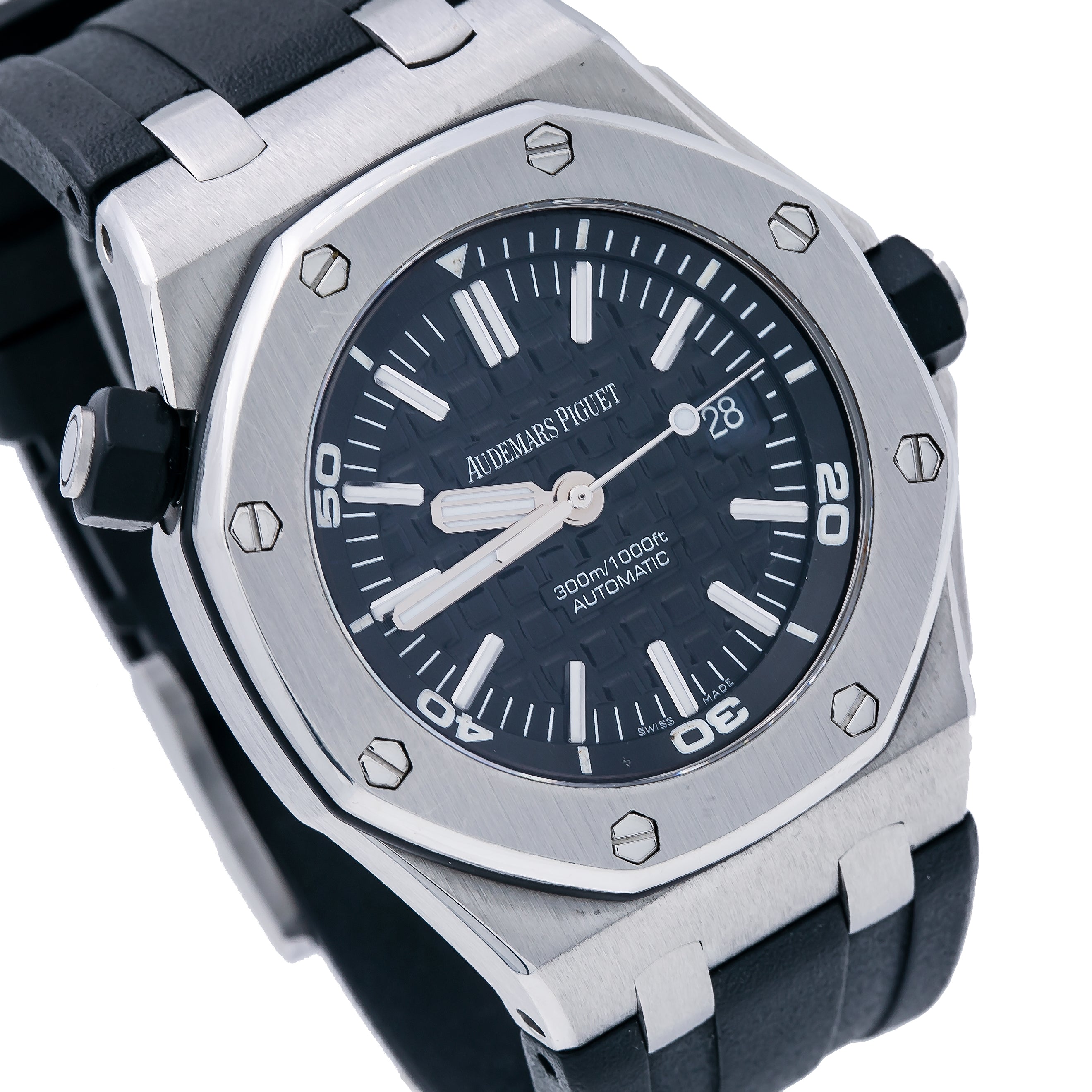 Audemars Piguet Royal Oak Offshore Chronograph 15703ST 42MM Black Dial With Rubber Bracelet-Audemars Piguet-JD Watches NY