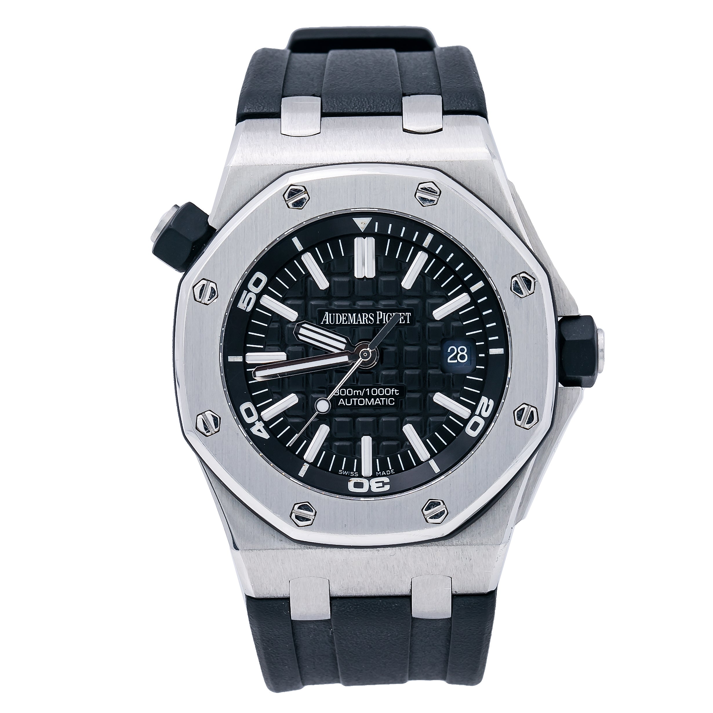 Audemars Piguet Royal Oak Offshore Chronograph 15703ST 42MM Black Dial With Rubber Bracelet-Audemars Piguet-JD Watches NY
