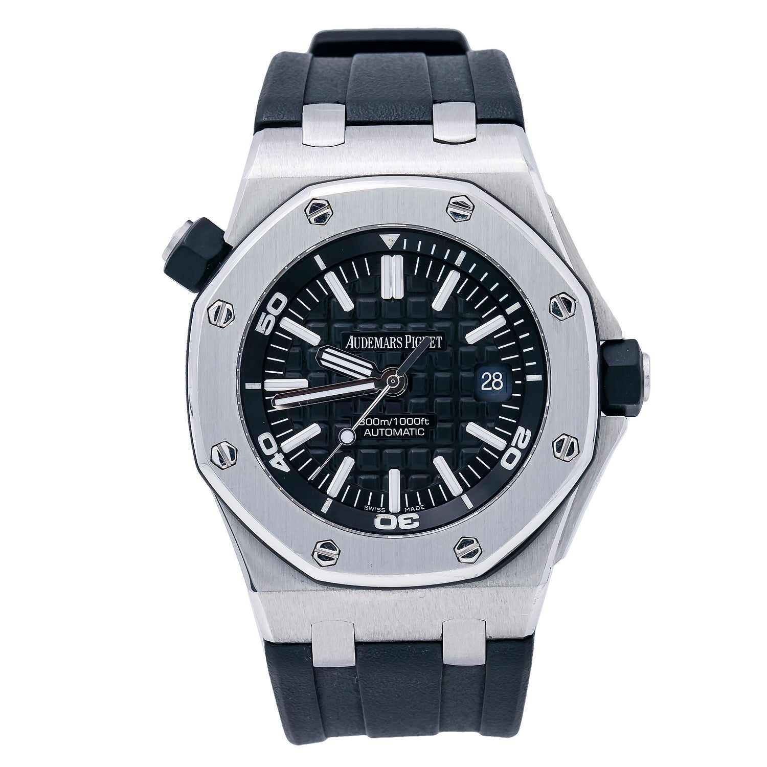 Audemars Piguet Royal Oak Offshore Chronograph 15703ST 42MM Black Dial With Rubber Bracelet-Audemars Piguet-JD Watches NY