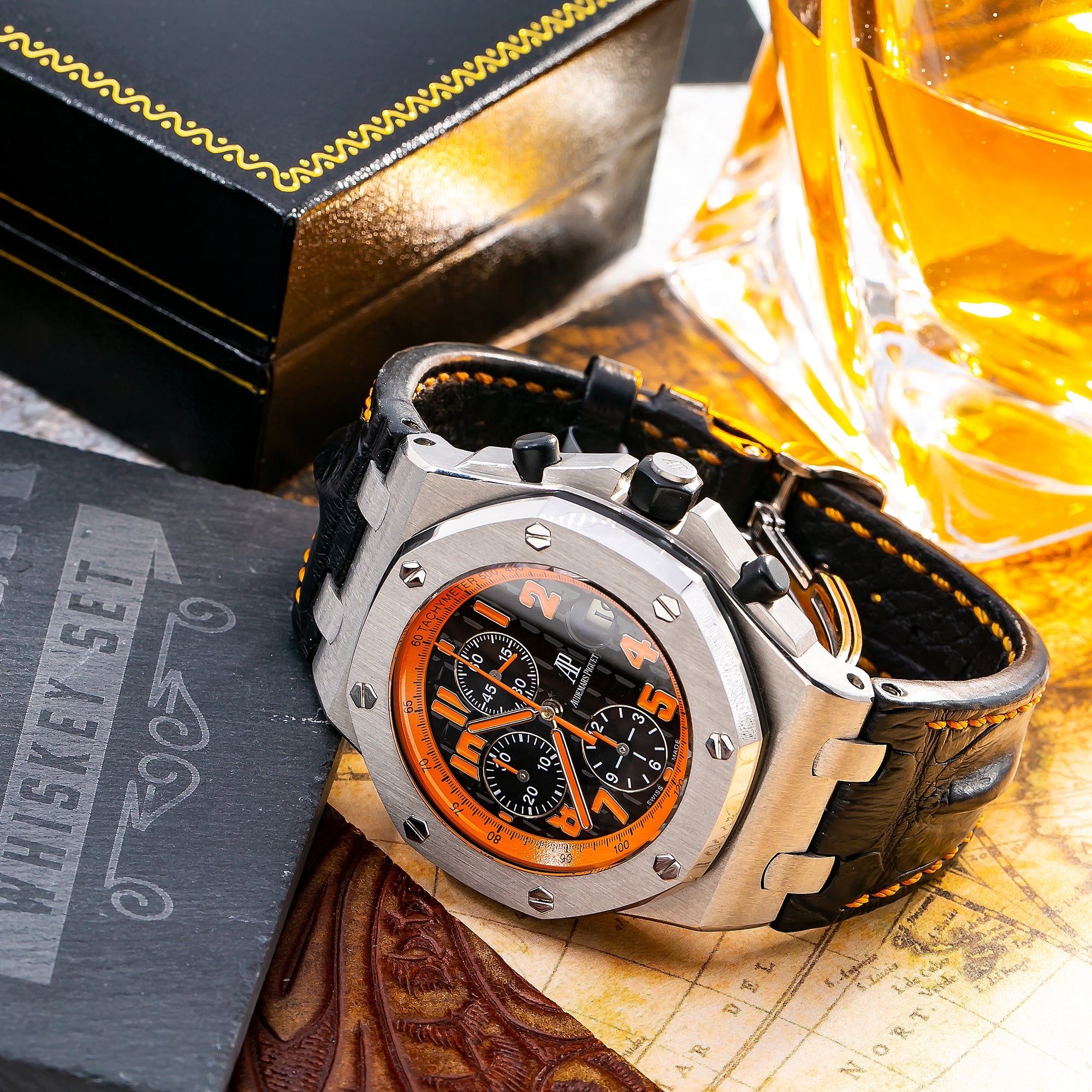 Audemars Piguet Royal Oak Offshore Chronograph 26170ST 42MM Black Dial With Leather Horn Back Bracelet-Audemars Piguet-JD Watches NY