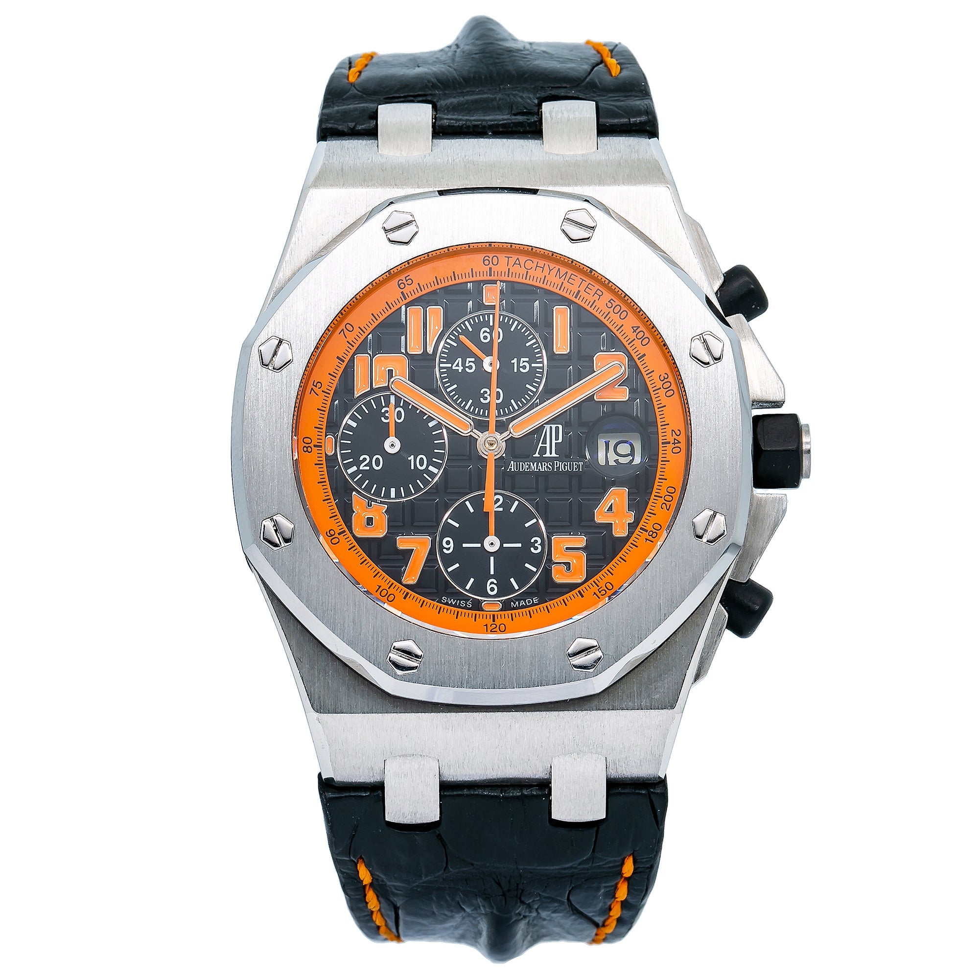 Audemars Piguet Royal Oak Offshore Chronograph 26170ST 42MM Black Dial With Leather Horn Back Bracelet-Audemars Piguet-JD Watches NY