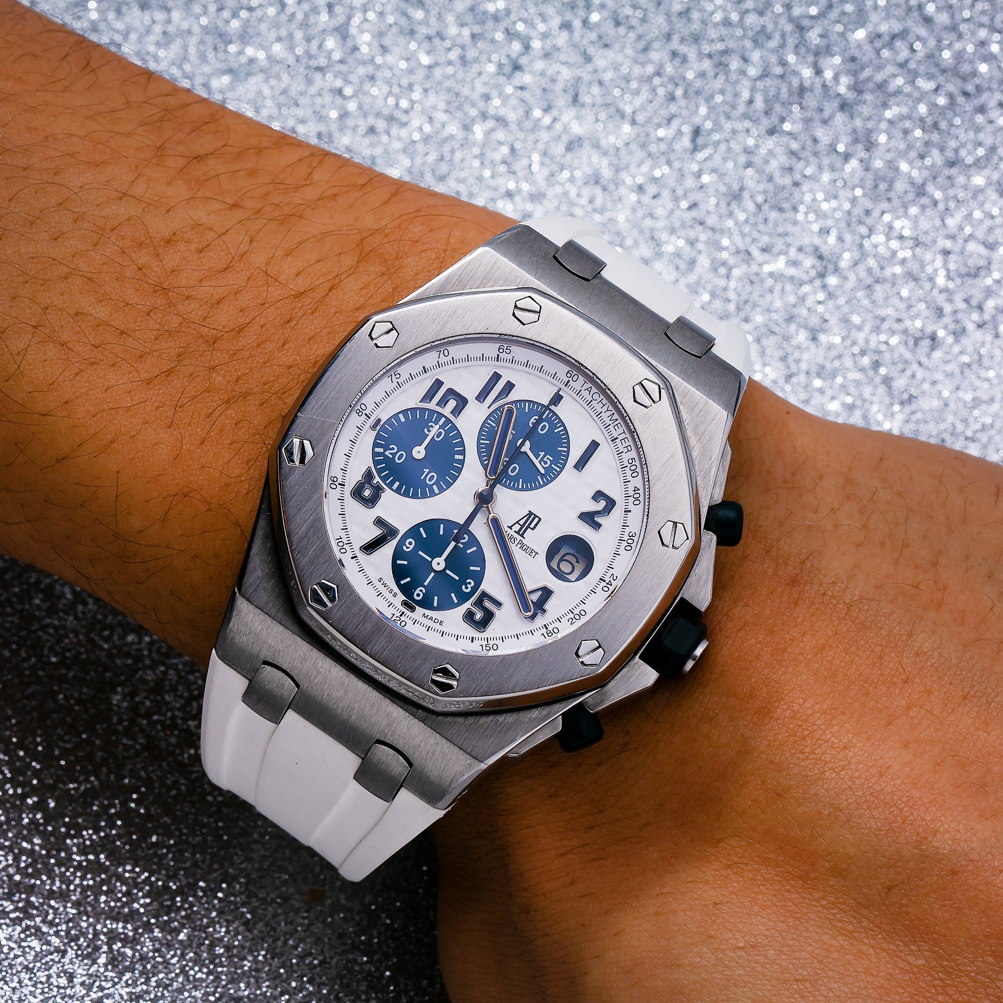 Audemars Piguet Royal Oak Offshore Chronograph 26170ST White Dial With Rubber Bracelet-Audemars Piguet-JD Watches NY