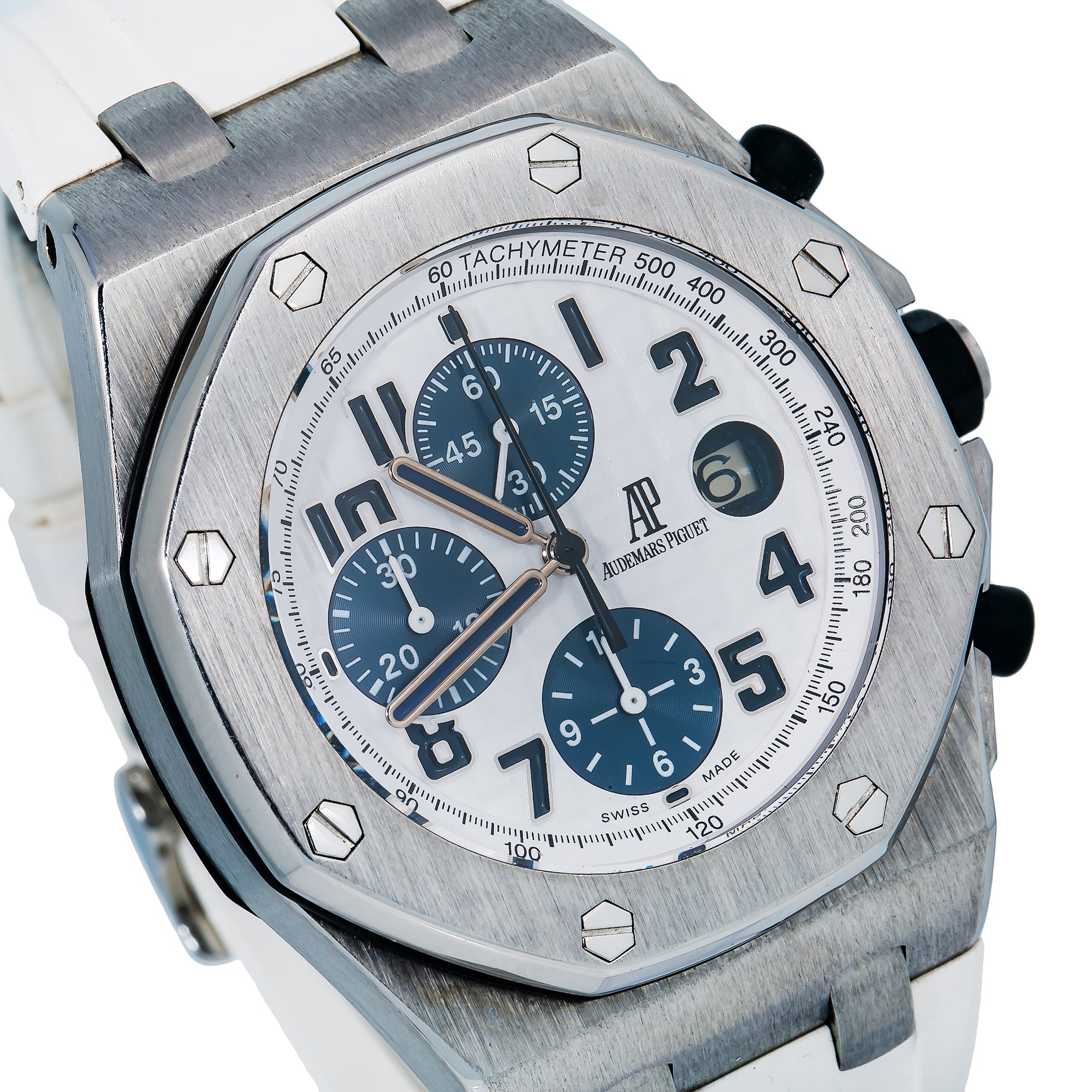 Audemars Piguet Royal Oak Offshore Chronograph 26170ST White Dial With Rubber Bracelet-Audemars Piguet-JD Watches NY