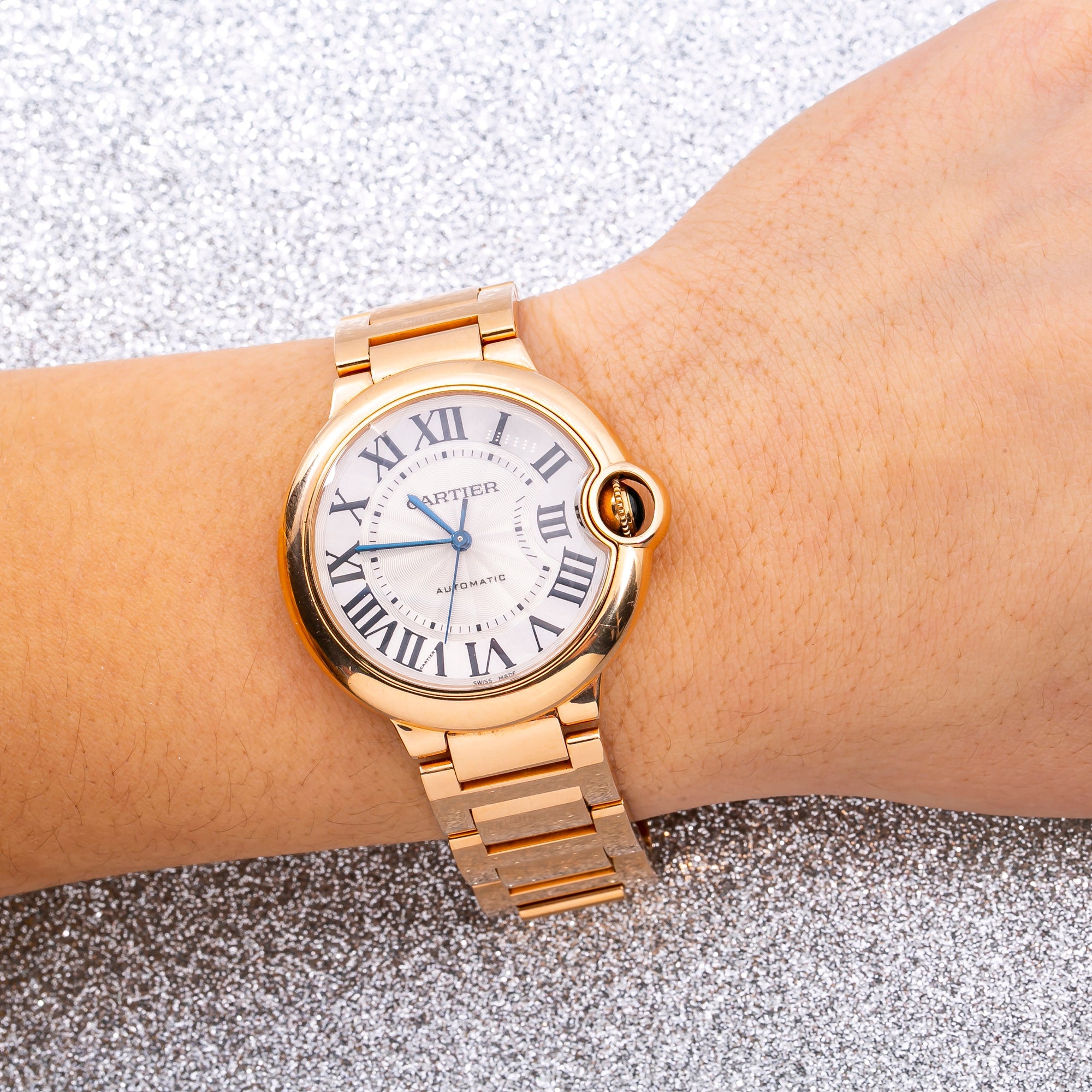 Cartier Ballon Bleu W69004Z2 36MM White Dial With Rose Gold Bracelet-Cartier-JD Watches NY