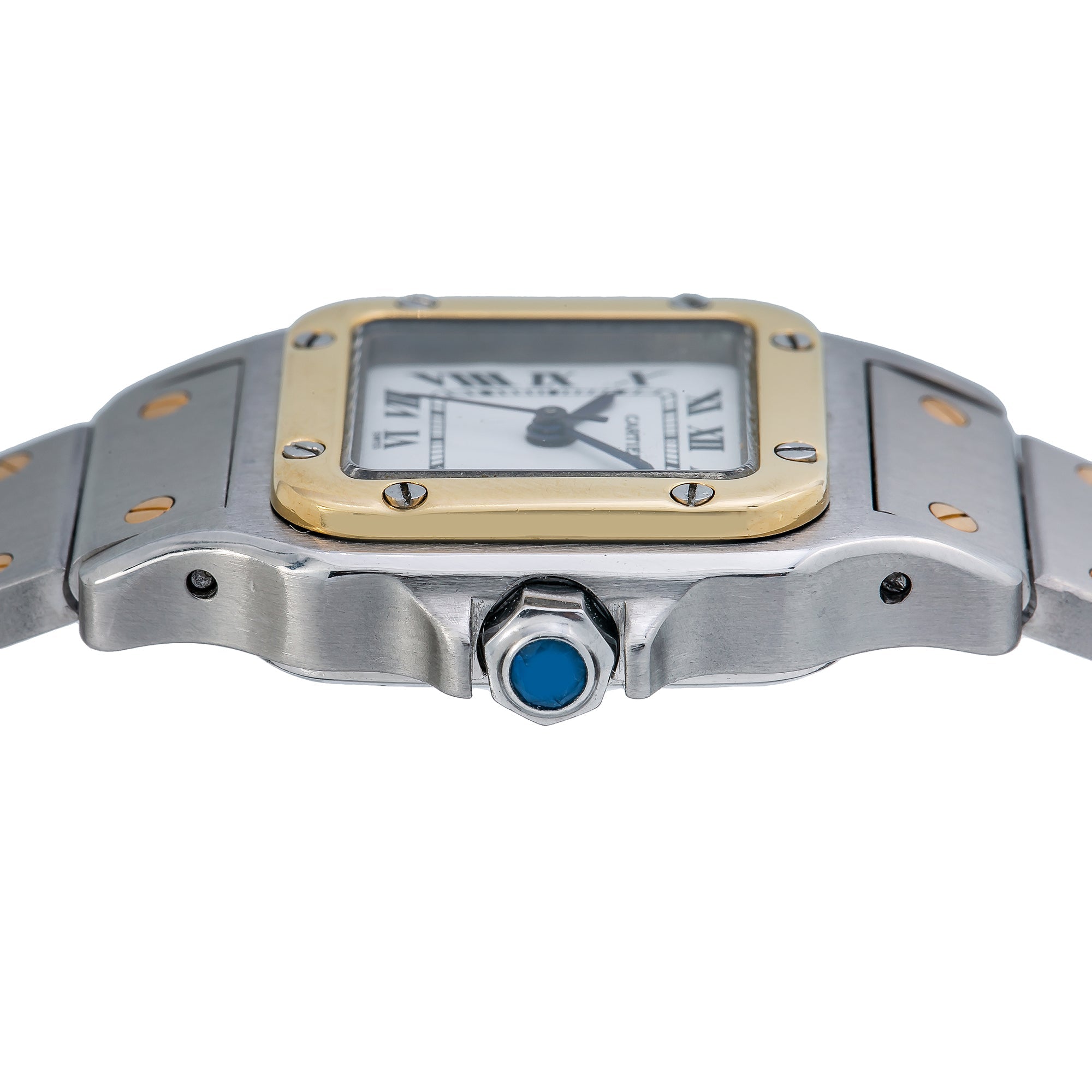 Cartier Santos Galbée W20057C4 24MM White Dial With Two Tone Bracelet-Cartier-JD Watches NY