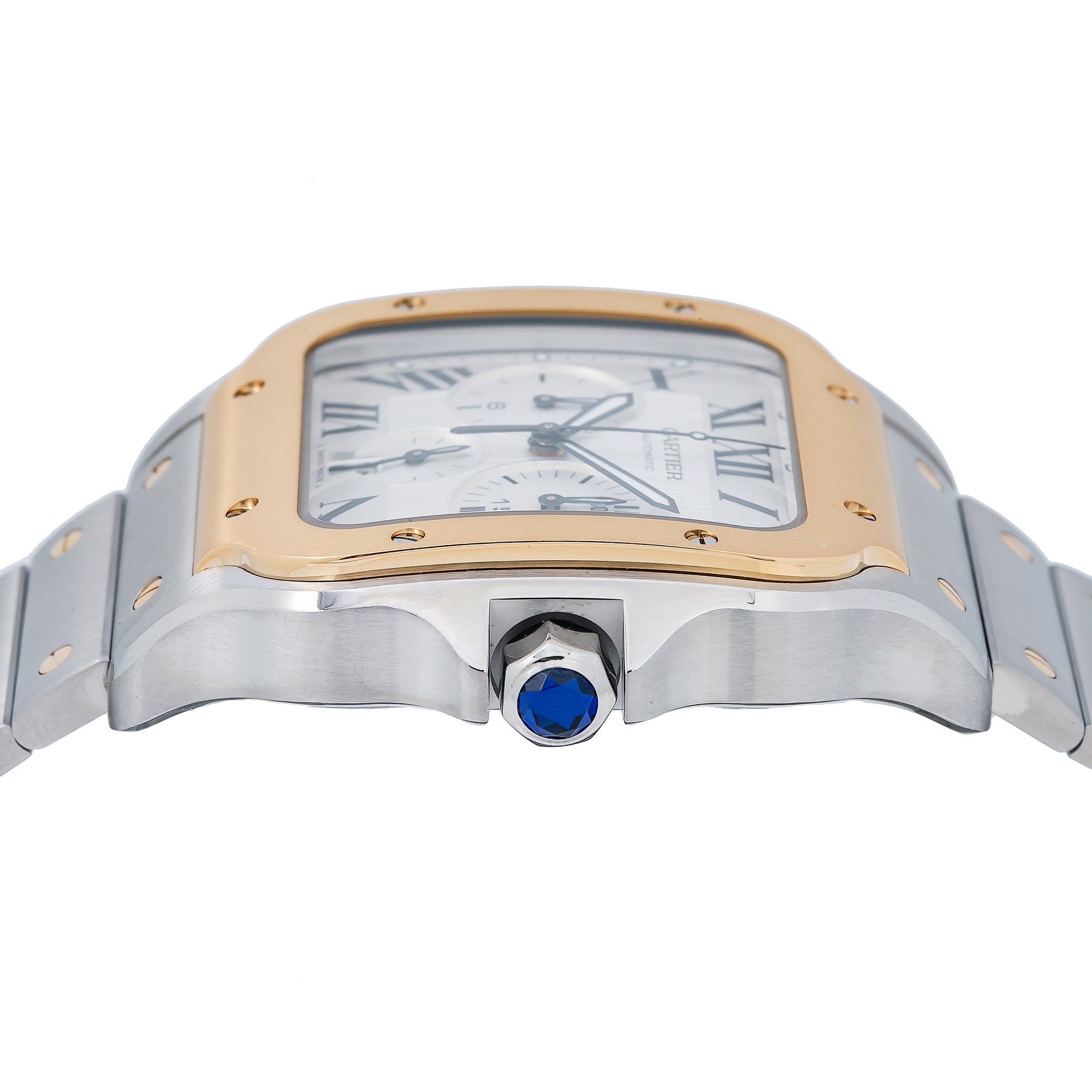 Cartier Santos W2SA0008 43mm White Dial With Two Tone Bracelet-Cartier-JD Watches NY