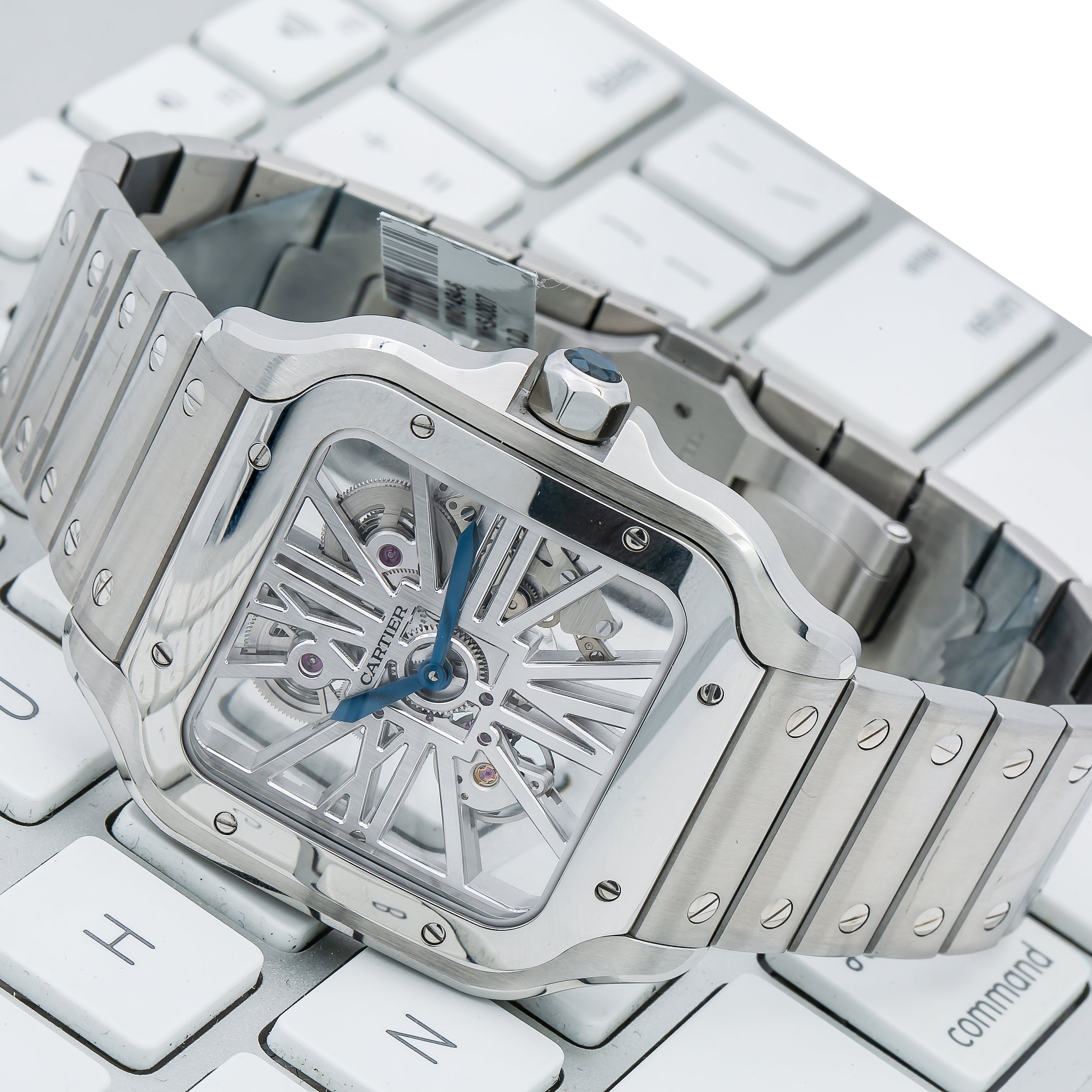 Cartier Santos WHSA0015 39.8mm White Dial With Stainless Steel Bracelet-Cartier-JD Watches NY