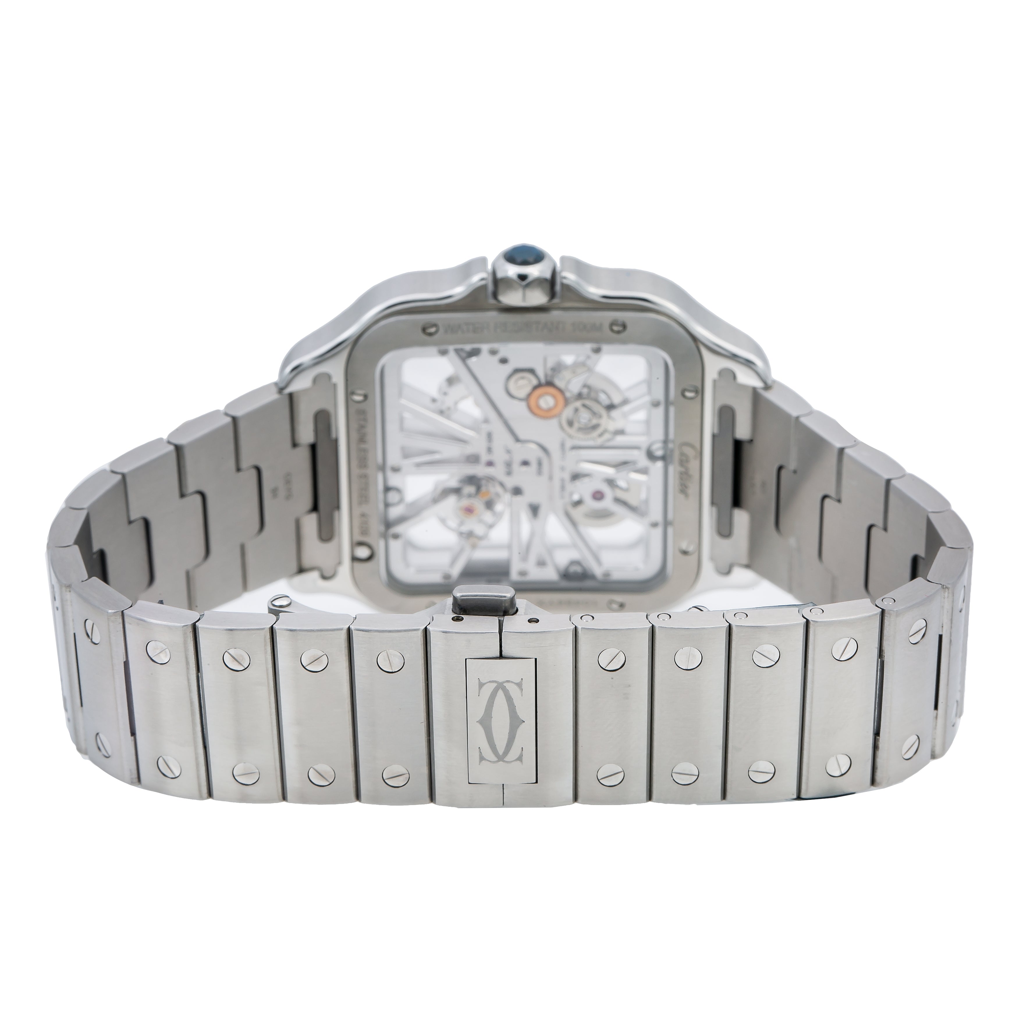 Cartier Santos WHSA0015 39.8mm White Dial With Stainless Steel Bracelet-Cartier-JD Watches NY