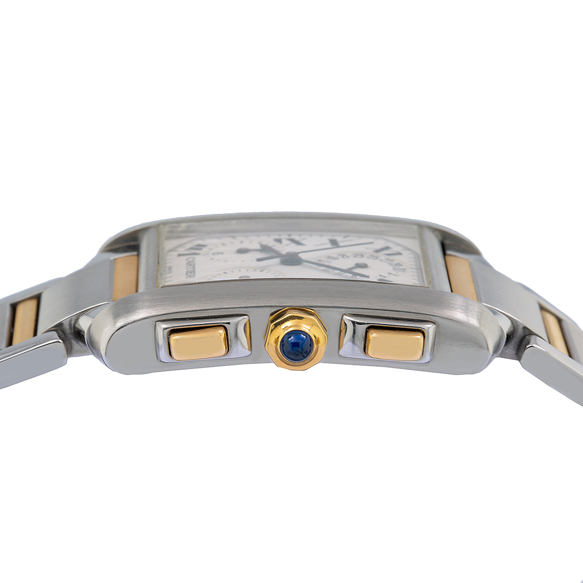 Cartier Tank Française Chronograph W51004Q4 28mm White Dial With Stainless Steel and Yellow Gold Bracelet-Cartier-JD Watches NY