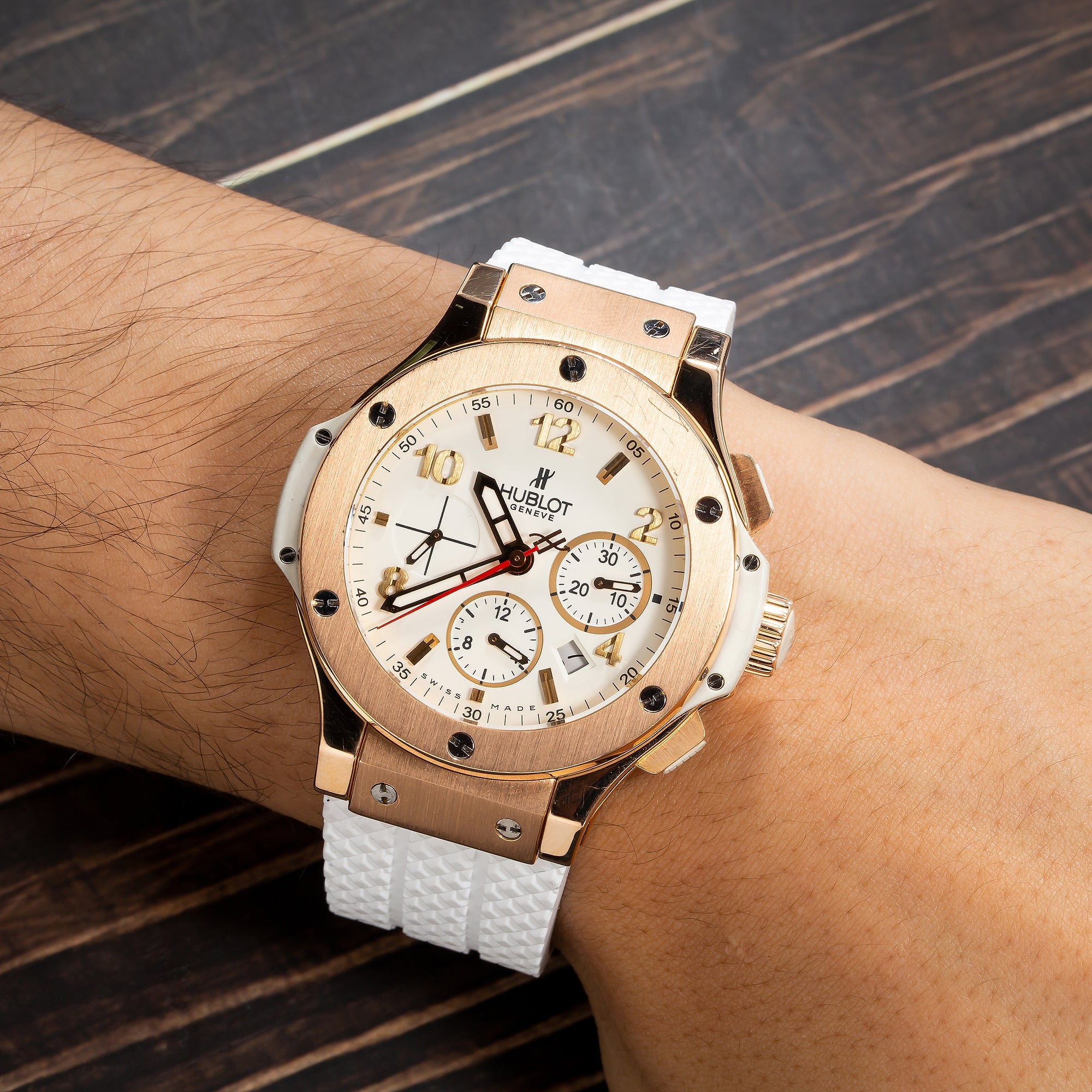 Hublot Big Bang 301.PE.2180 44MM White Dial With Rubber Bracelet-Hublot-JD Watches NY