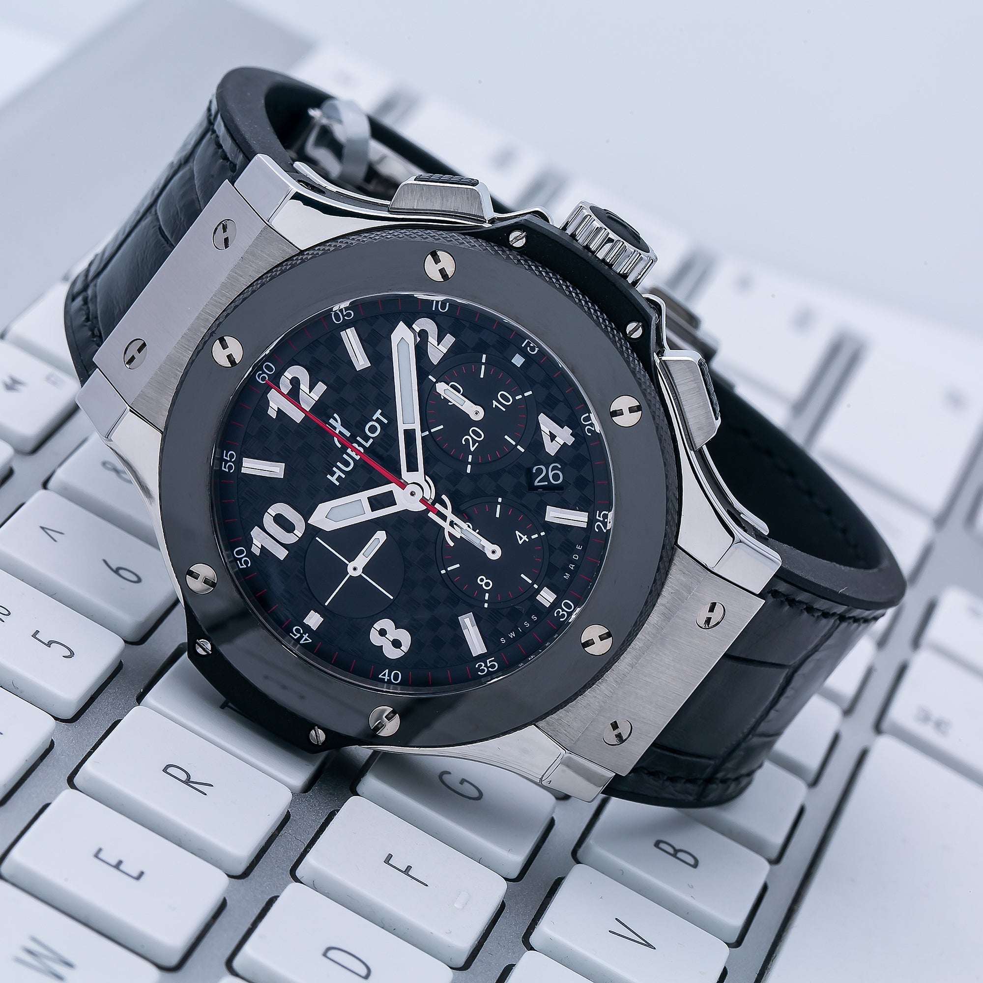 Hublot Big Bang 301.SB 44MM Black Dial With Leather Bracelet-Hublot-JD Watches NY
