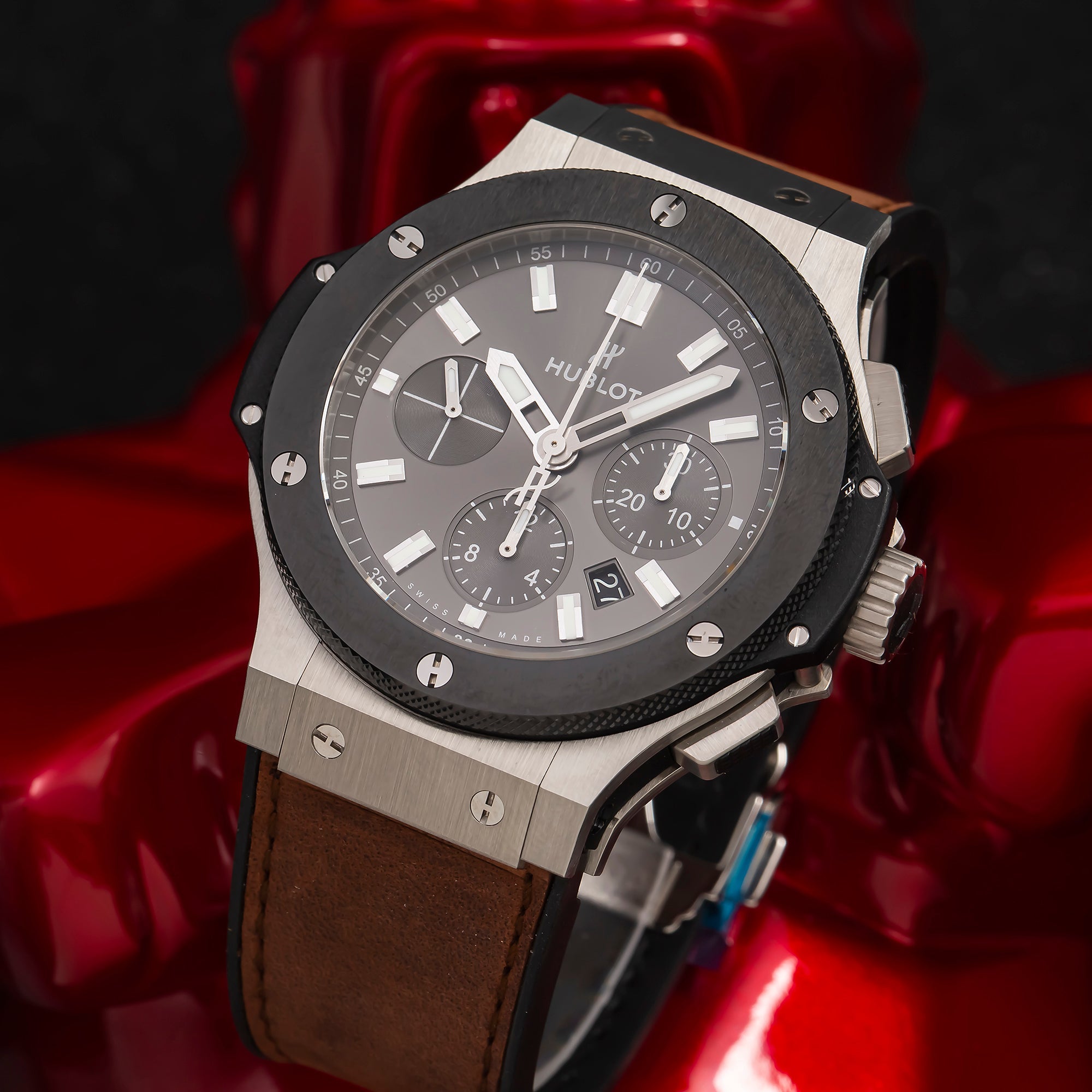 Hublot Big Bang 301.SM.7070.VR.TI 44MM Black Dial With Leather Bracelet-Hublot-JD Watches NY