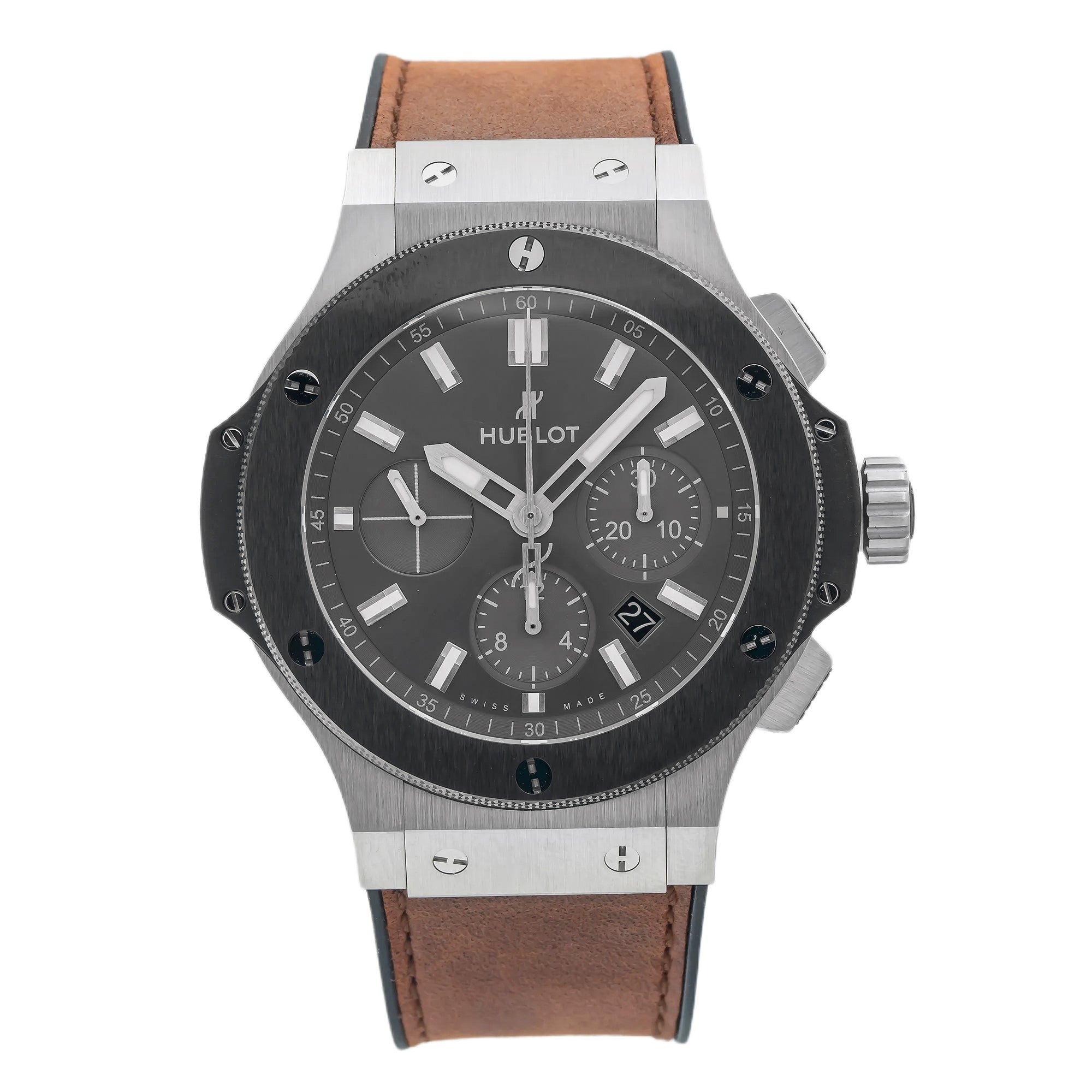 Hublot Big Bang 301.SM.7070.VR.TI 44MM Black Dial With Leather Bracelet-Hublot-JD Watches NY