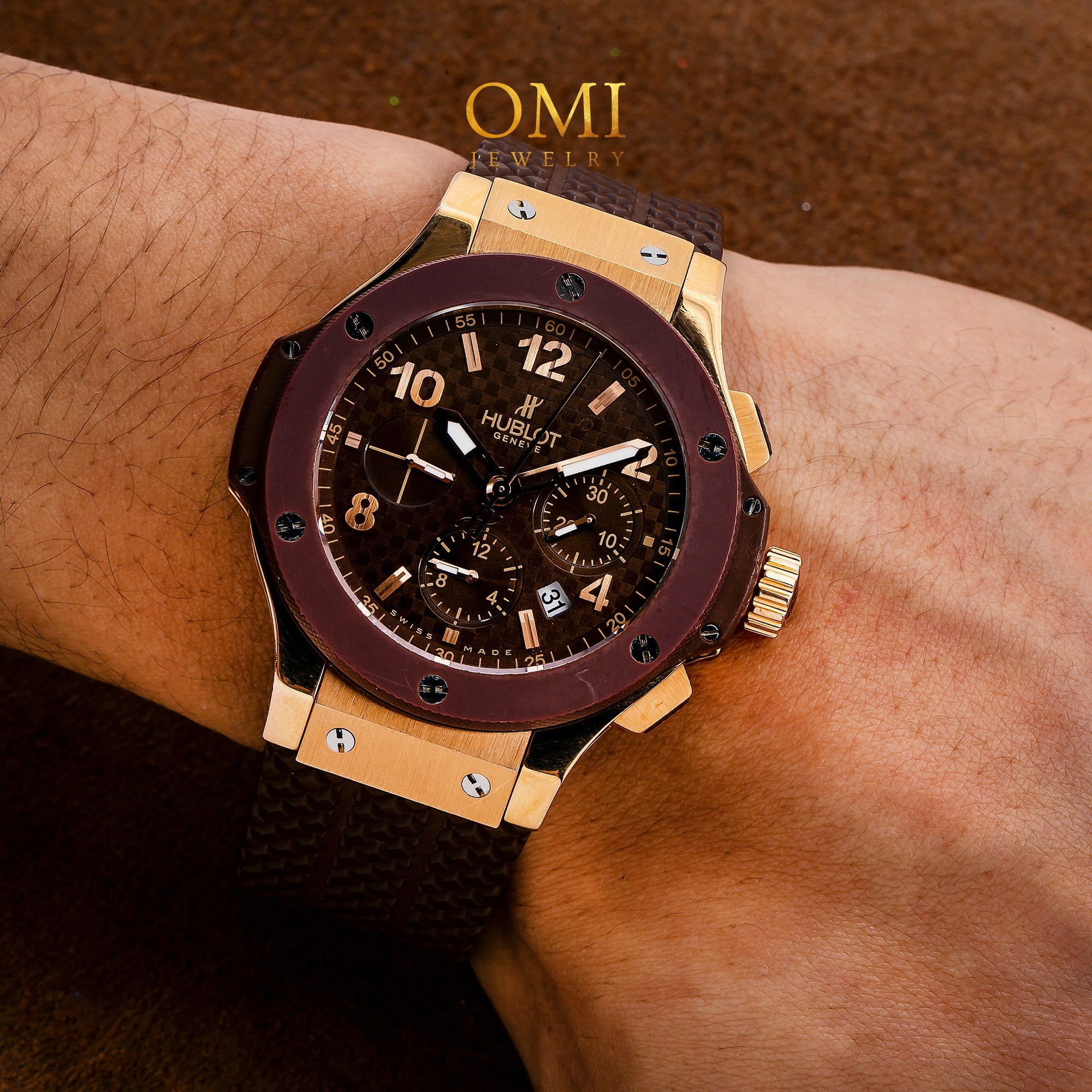 Hublot Big Bang 341.PC.1007.RX 41MM Brown Dial With Rubber Bracelet-Hublot-JD Watches NY