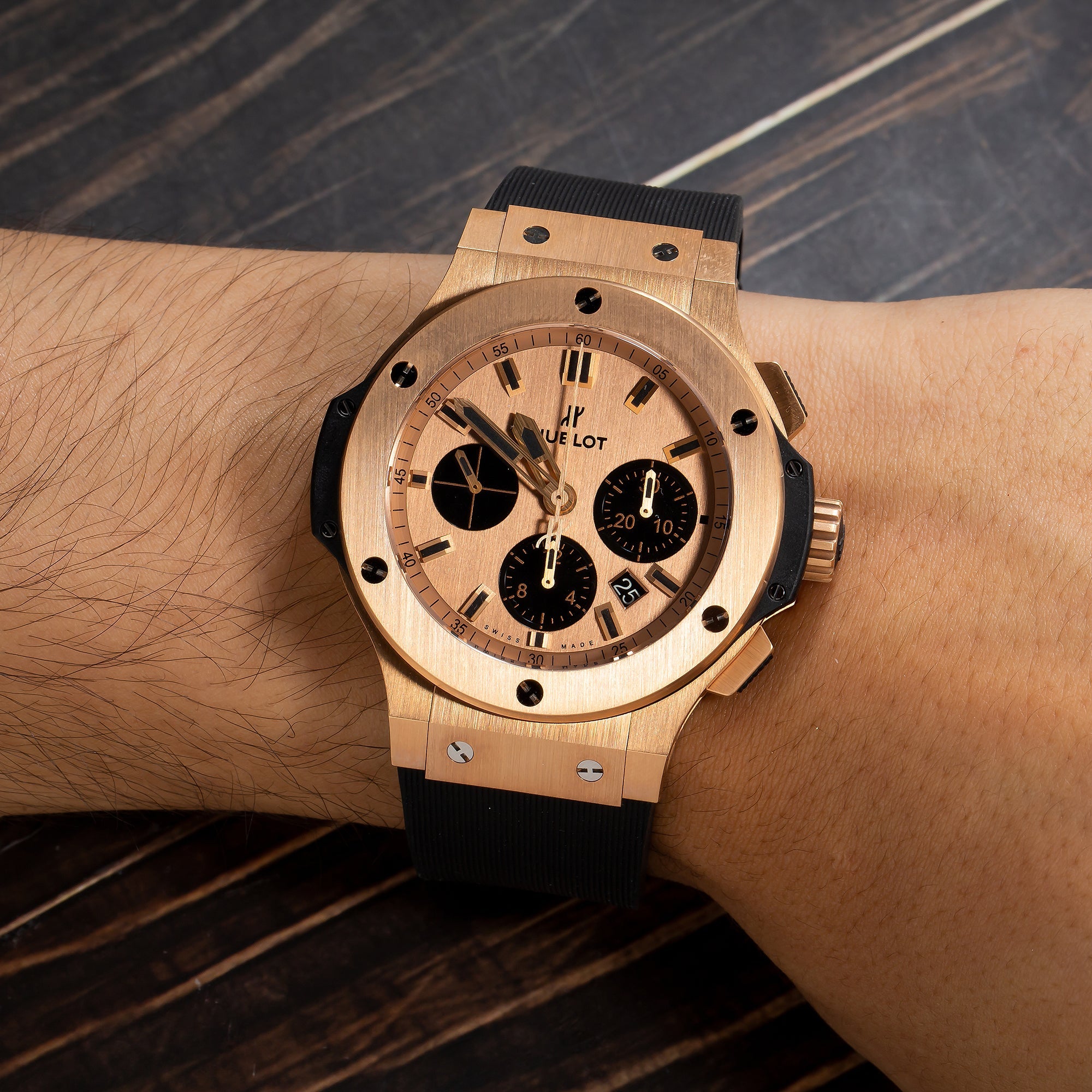 Hublot Bigbang Chronograph 301PX4110 44MM Rose Gold Dial With Rubber Bracelet-Hublot-JD Watches NY