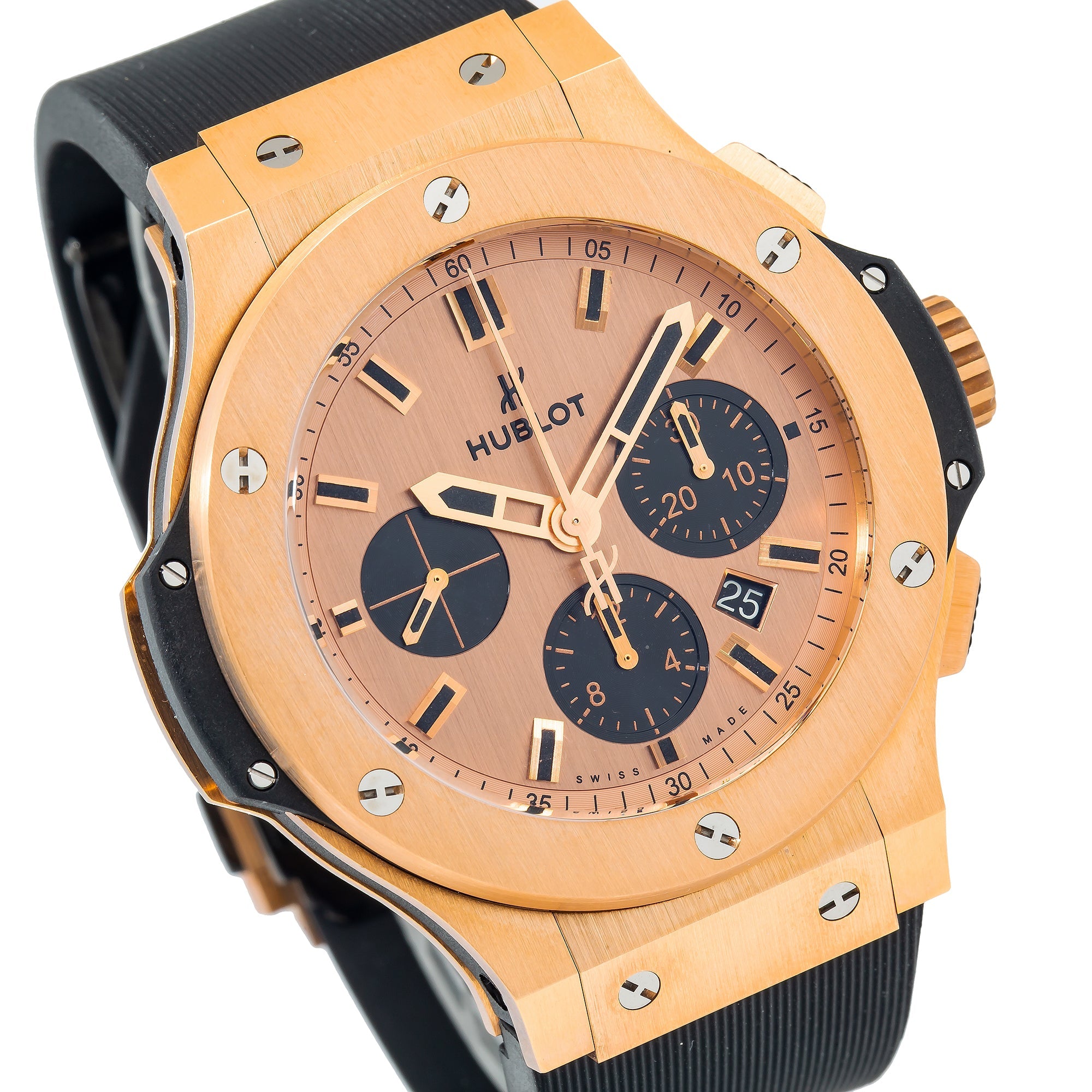 Hublot Bigbang Chronograph 301PX4110 44MM Rose Gold Dial With Rubber Bracelet-Hublot-JD Watches NY