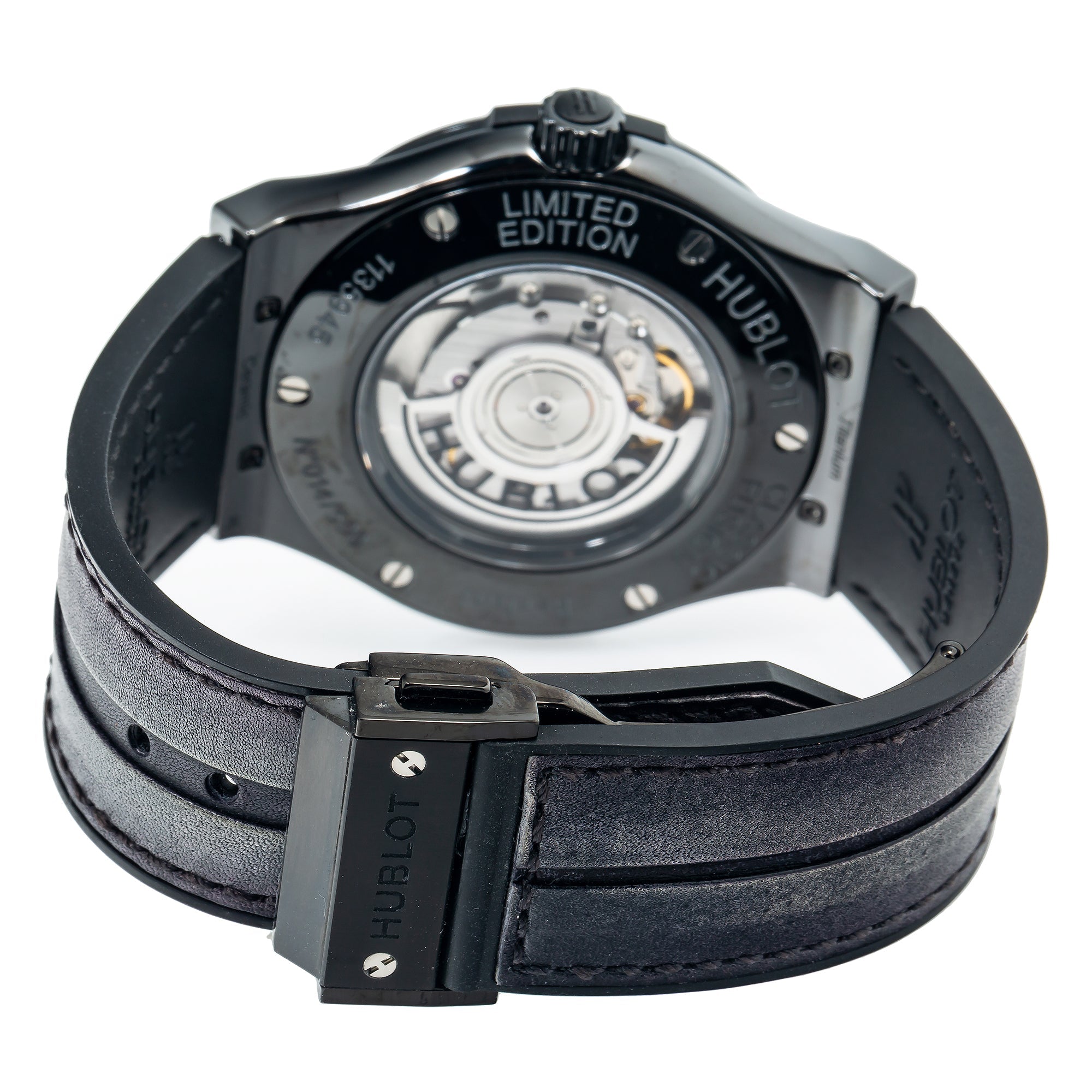Hublot Classic Fusion 511.CM 45MM Black Dial With Leather Bracelet-Hublot-JD Watches NY