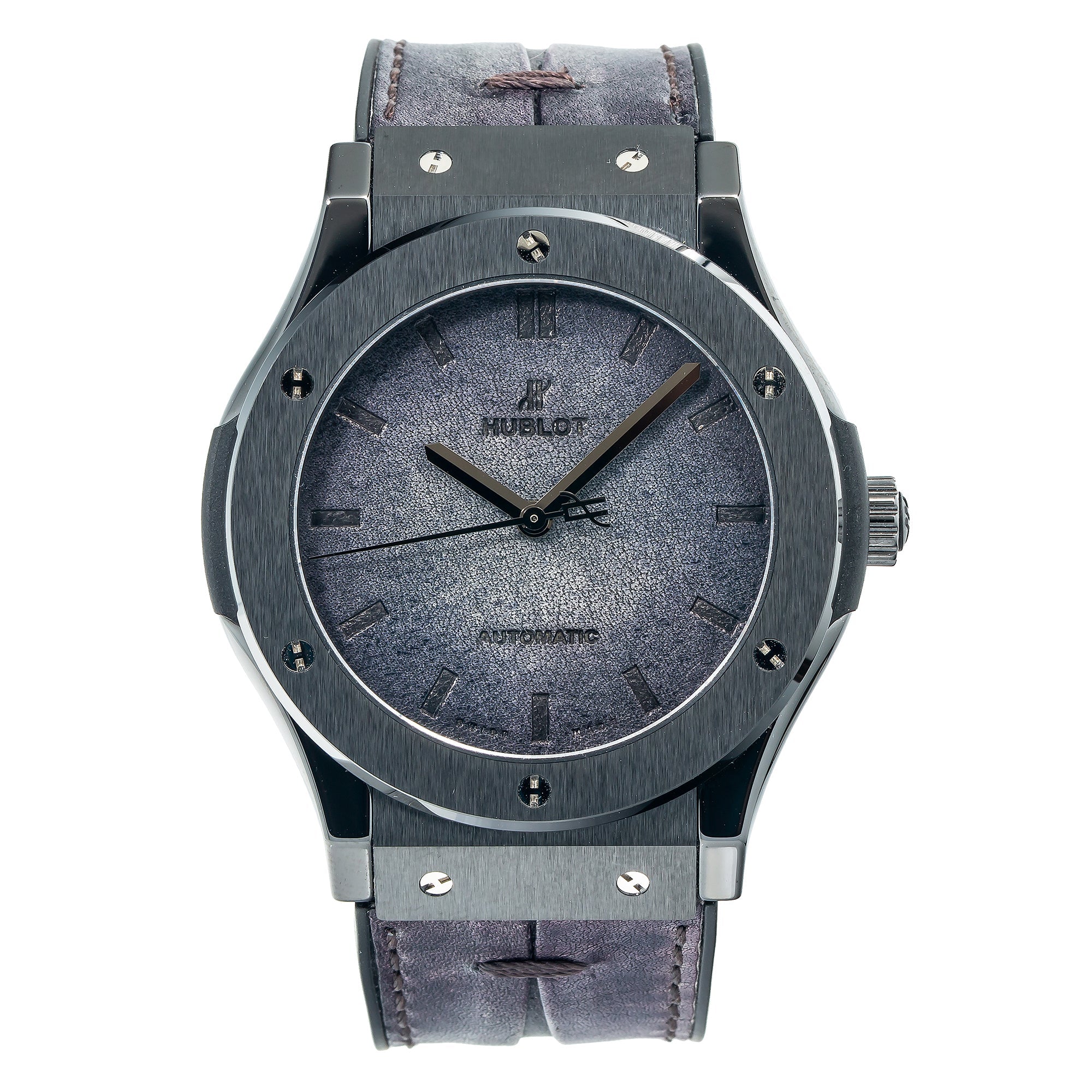 Hublot Classic Fusion 511.CM 45MM Black Dial With Leather Bracelet-Hublot-JD Watches NY