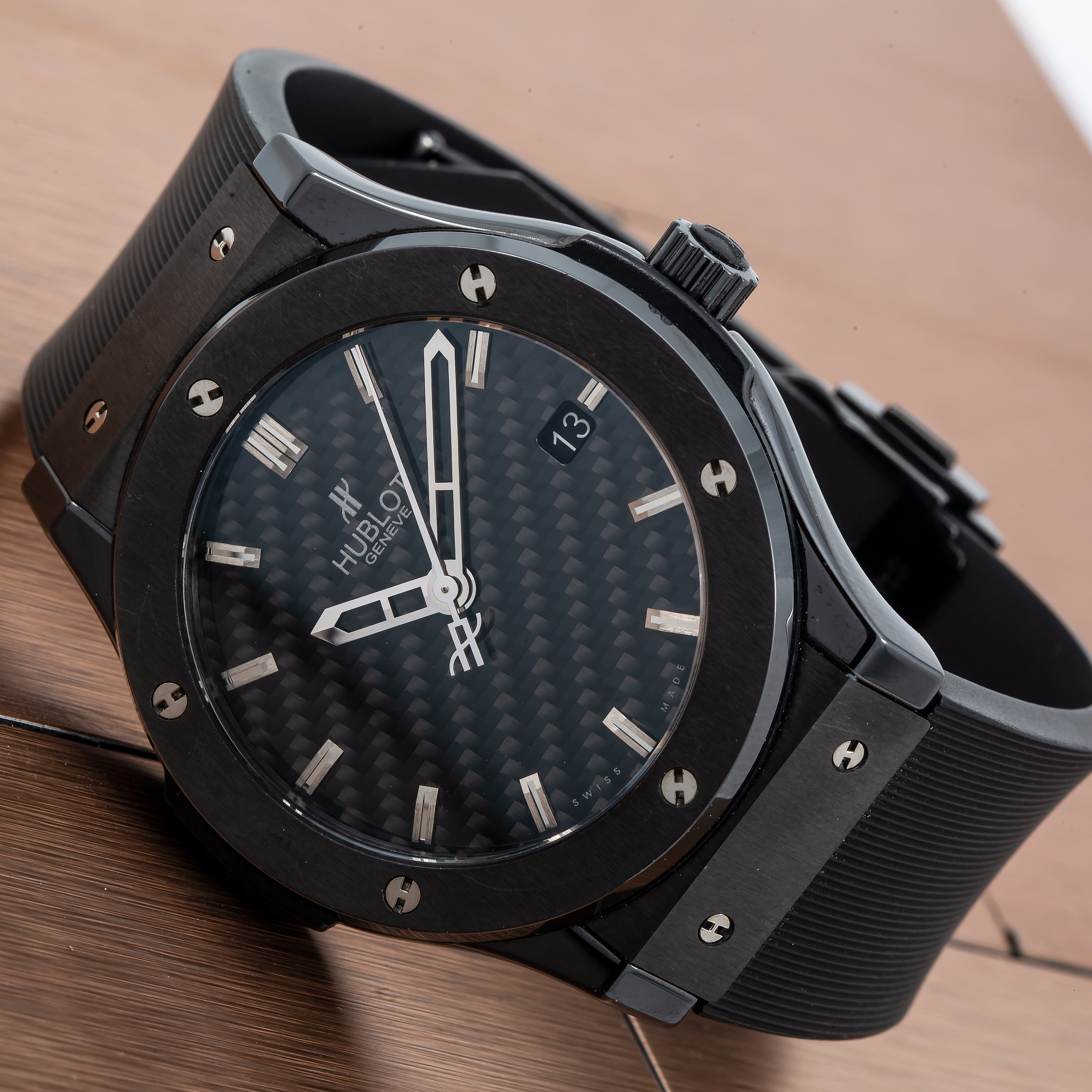 Hublot Classic Fusion 511.CM.1670.RX 45MM Black Dial With Leather Bracelet-Hublot-JD Watches NY