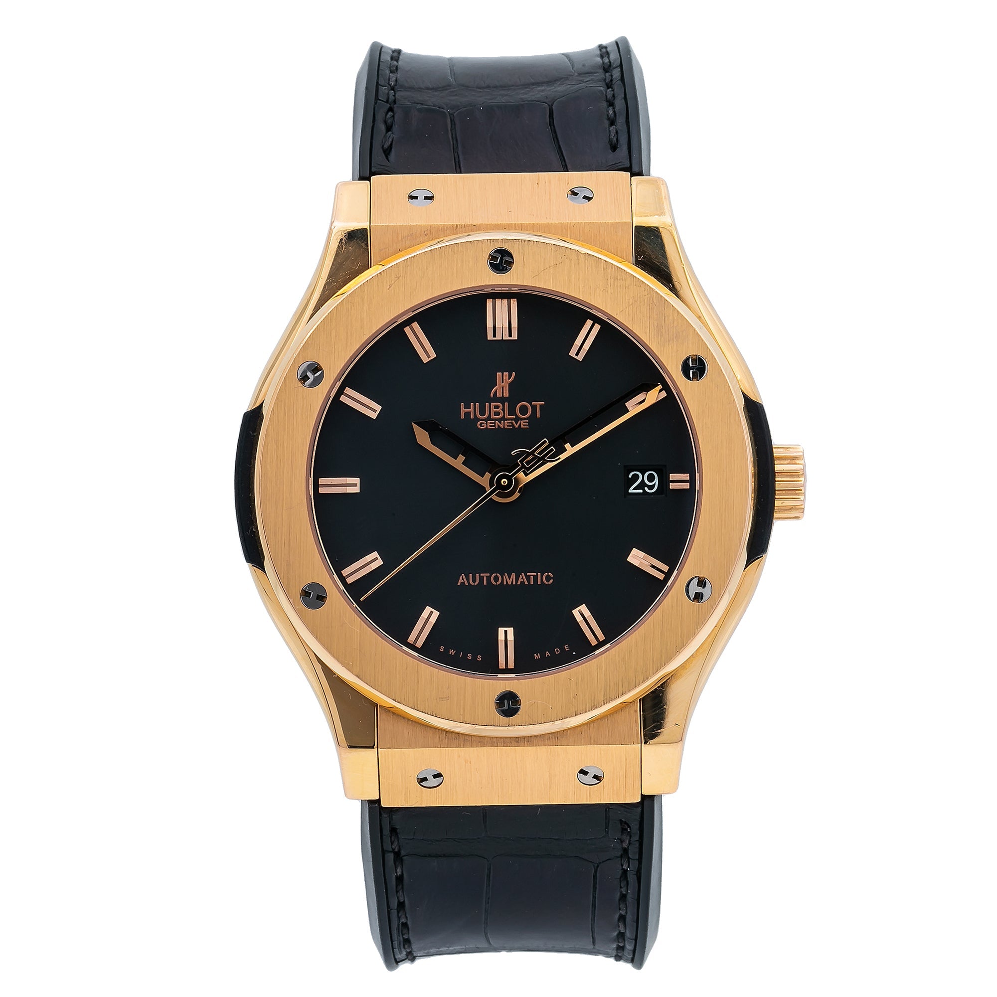 Hublot Classic Fusion 511.PX.1180.RX 45MM Black Dial With Leather Bracelet-Hublot-JD Watches NY