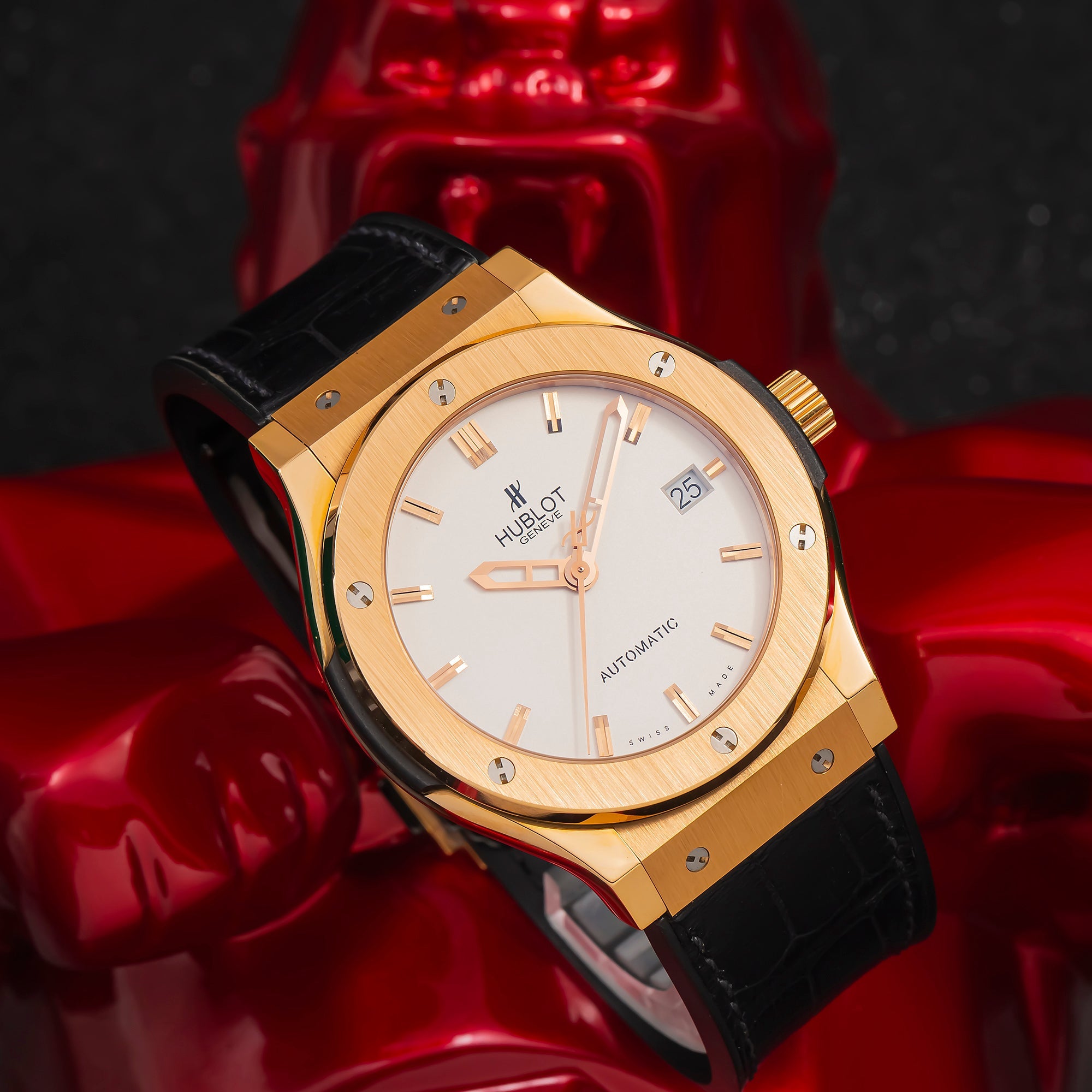 Hublot Classic Fusion 511.PX.2610 45MM White Dial With Leather Bracelet-Hublot-JD Watches NY