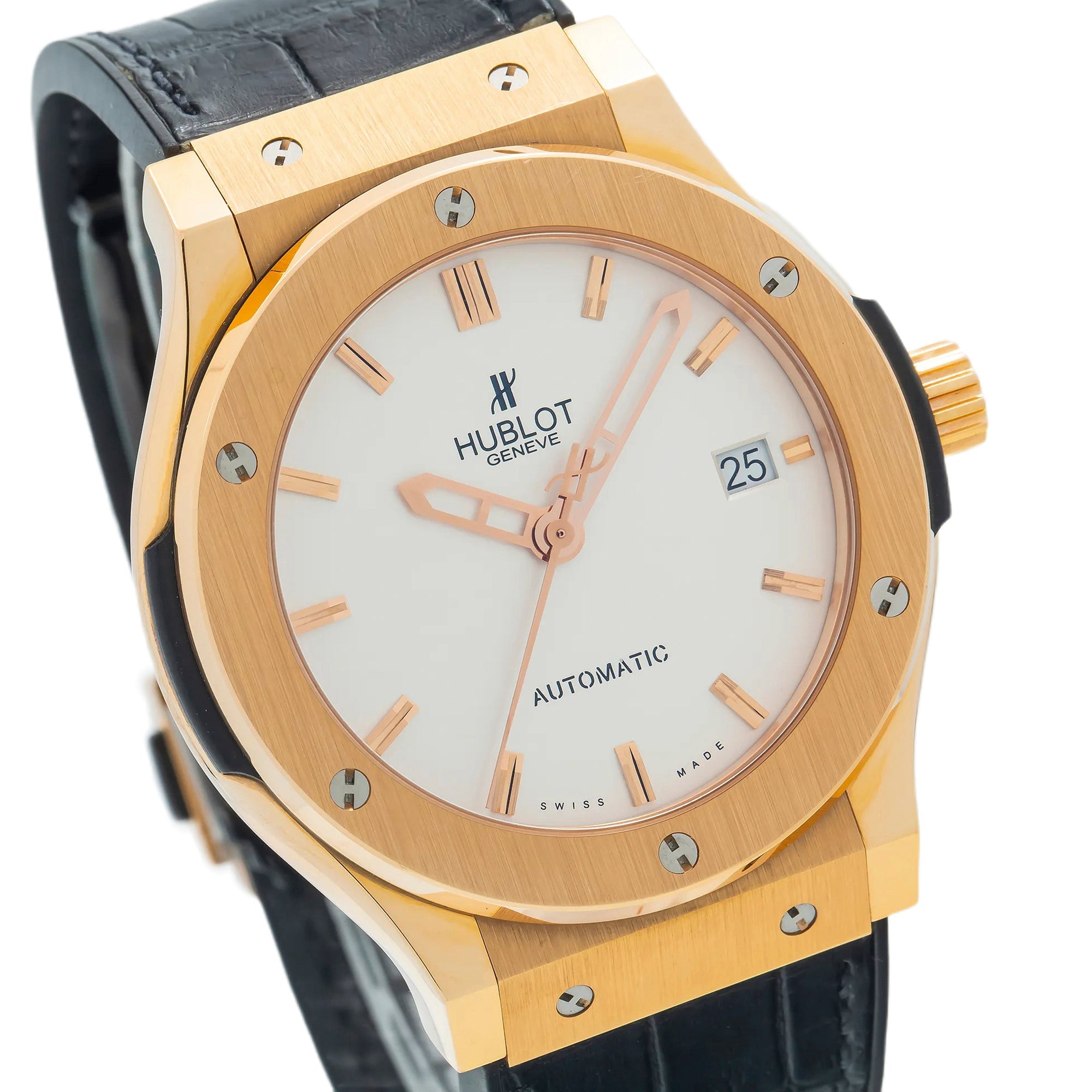 Hublot Classic Fusion 511.PX.2610 45MM White Dial With Leather Bracelet-Hublot-JD Watches NY