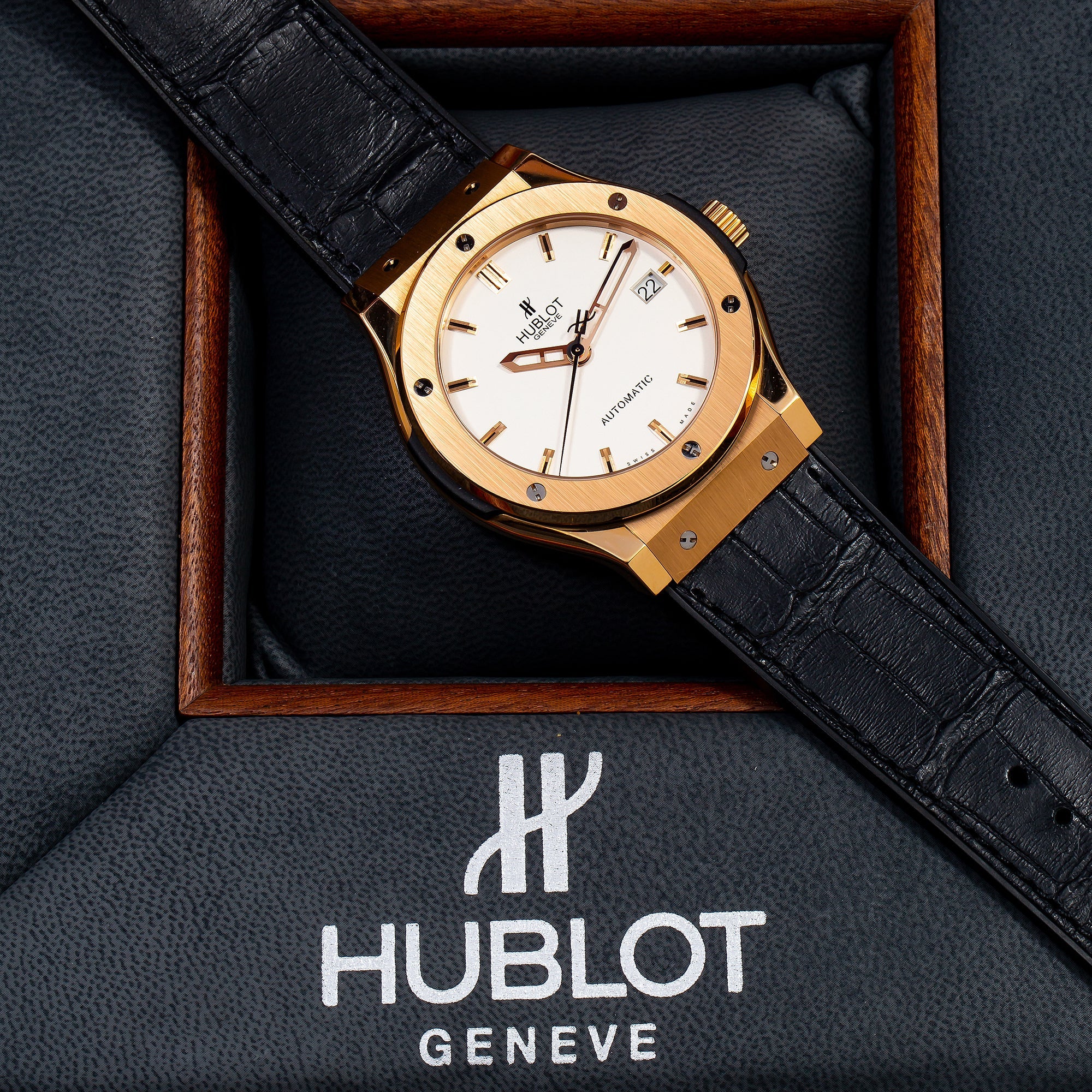 Hublot Classic Fusion 511.PX.2610 45MM White Dial With Leather Bracelet-Hublot-JD Watches NY