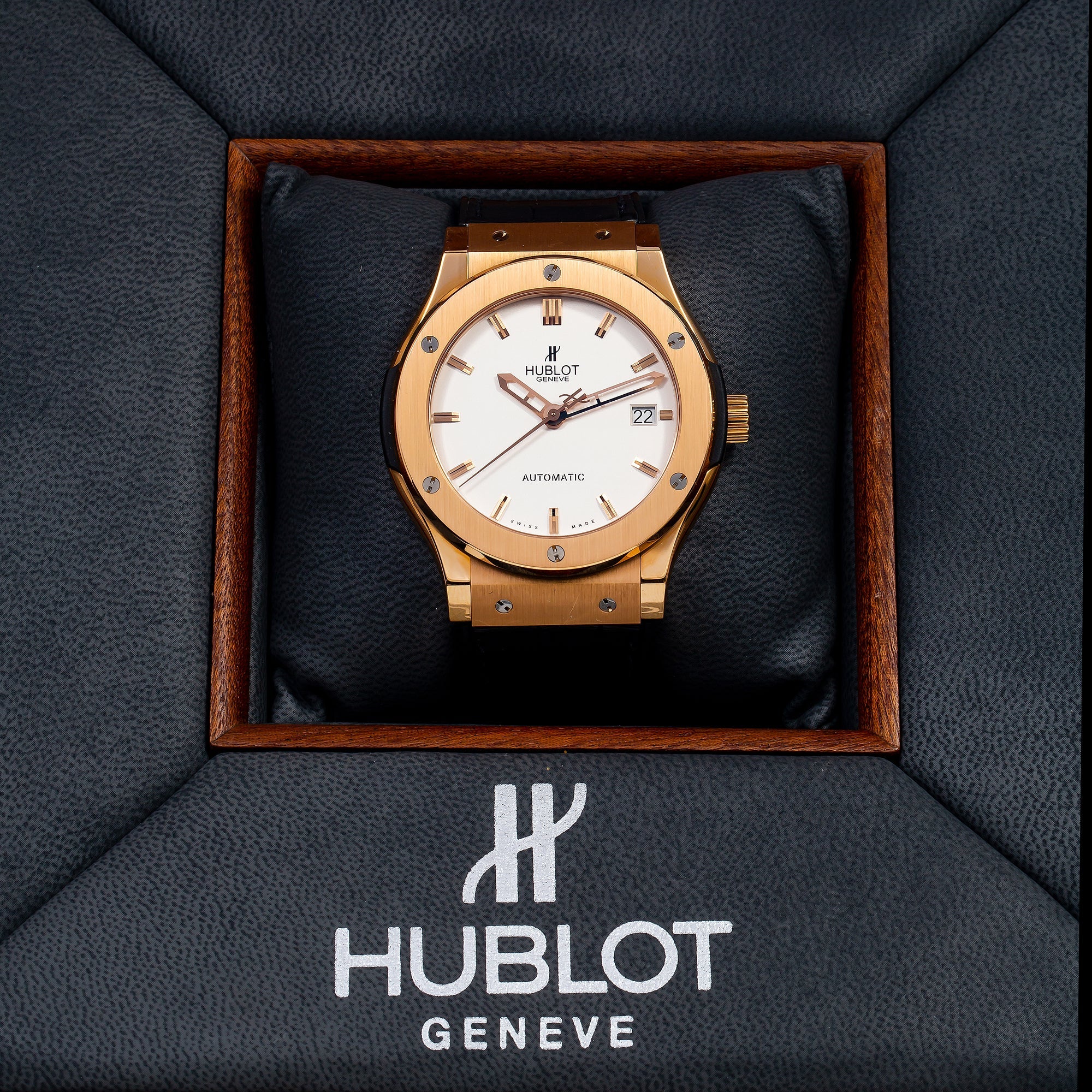 Hublot Classic Fusion 511.PX.2610 45MM White Dial With Leather Bracelet-Hublot-JD Watches NY