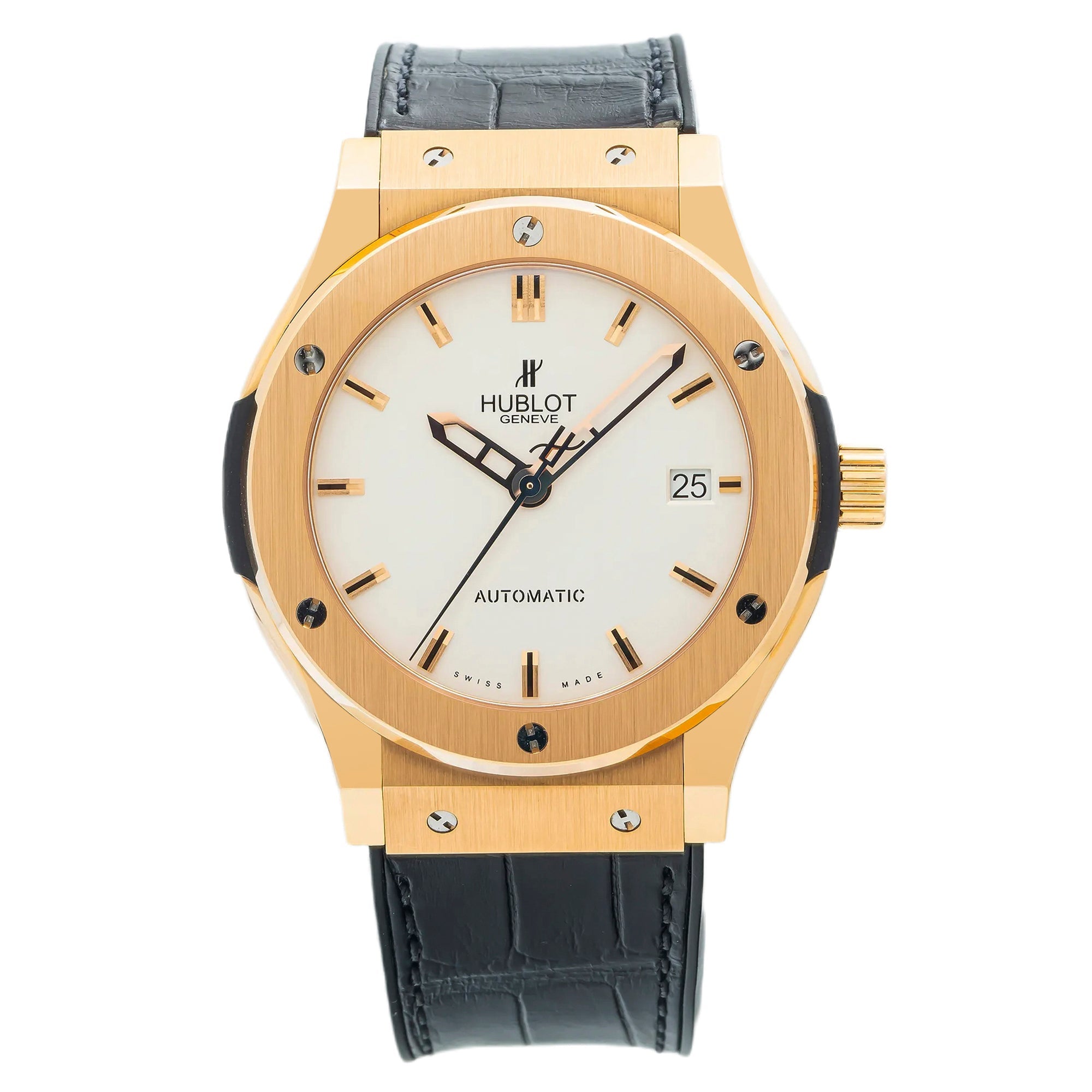 Hublot Classic Fusion 511.PX.2610 45MM White Dial With Leather Bracelet-Hublot-JD Watches NY