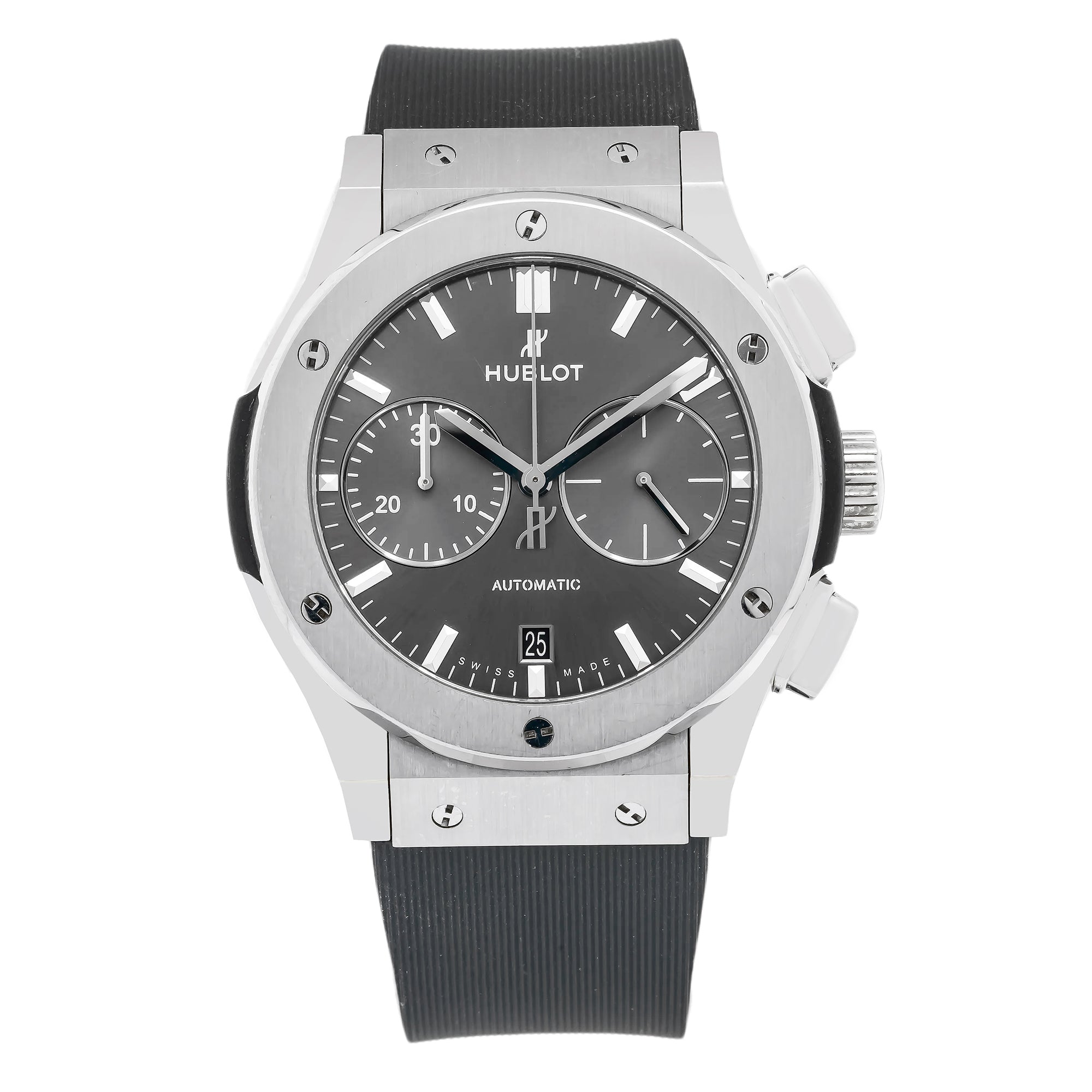 Hublot Classic Fusion 521.NX.7071.LR 45MM Silver Dial With Rubber Bracelet-Hublot-JD Watches NY