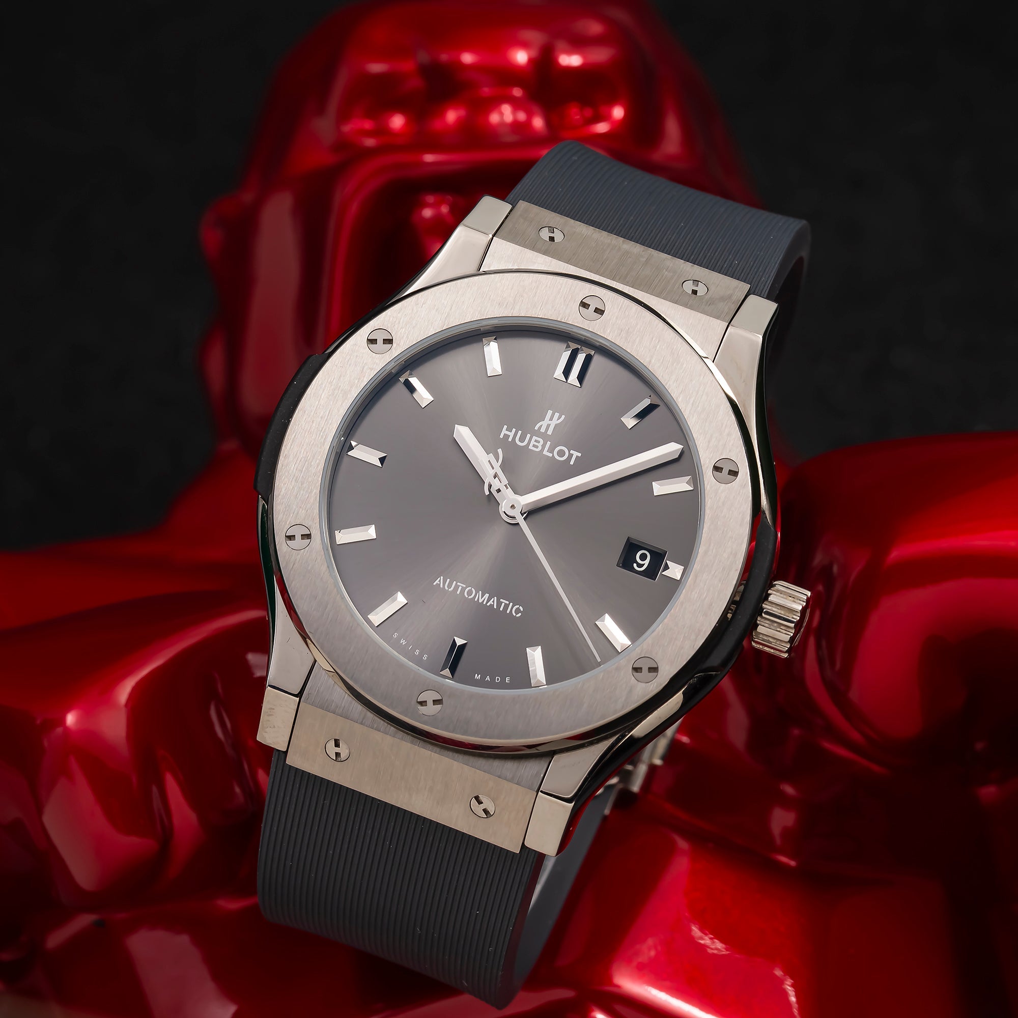 Hublot Classic Fusion 542.NX.7071.LR 42MM Silver Dial With Rubber Bracelet-Hublot-JD Watches NY